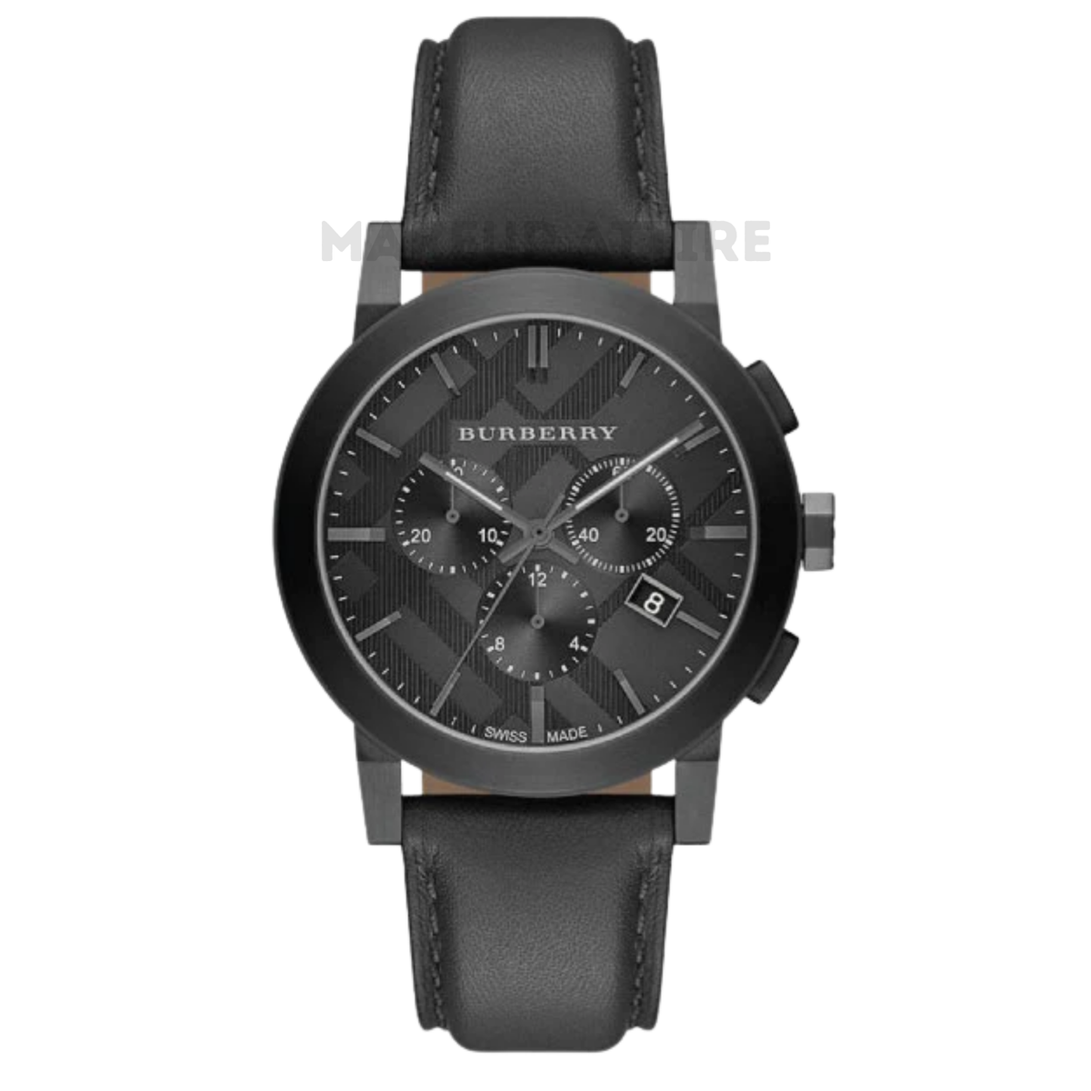 BURBERRY ブラックラバーベルト時計 BU9341 Burberry 289488 The City Gmt Check Black Silicone Strap