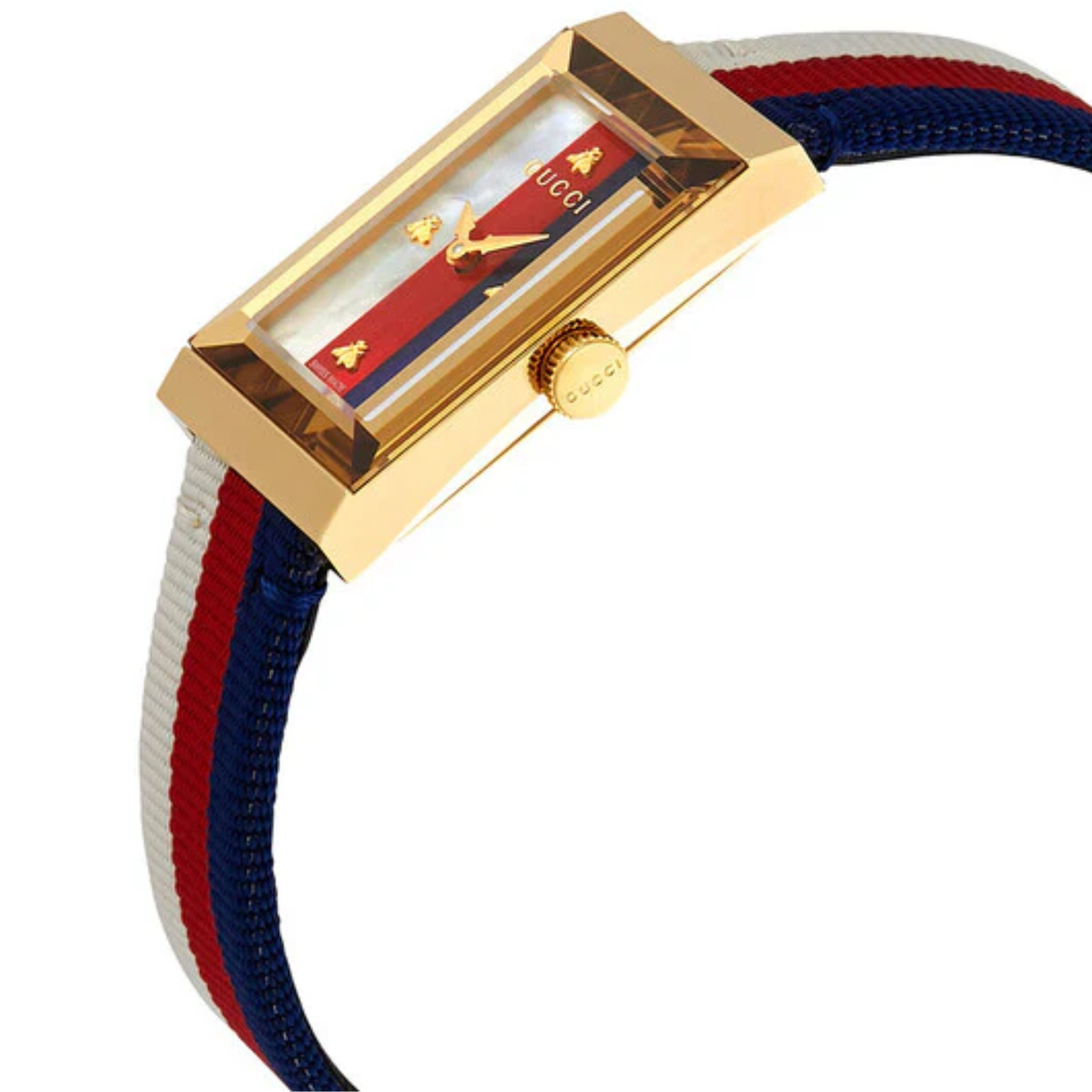 Gucci Women’s Swiss Made Quartz Multi Color Leather Strap Multi Color Dial 21mm Watch YA147405
