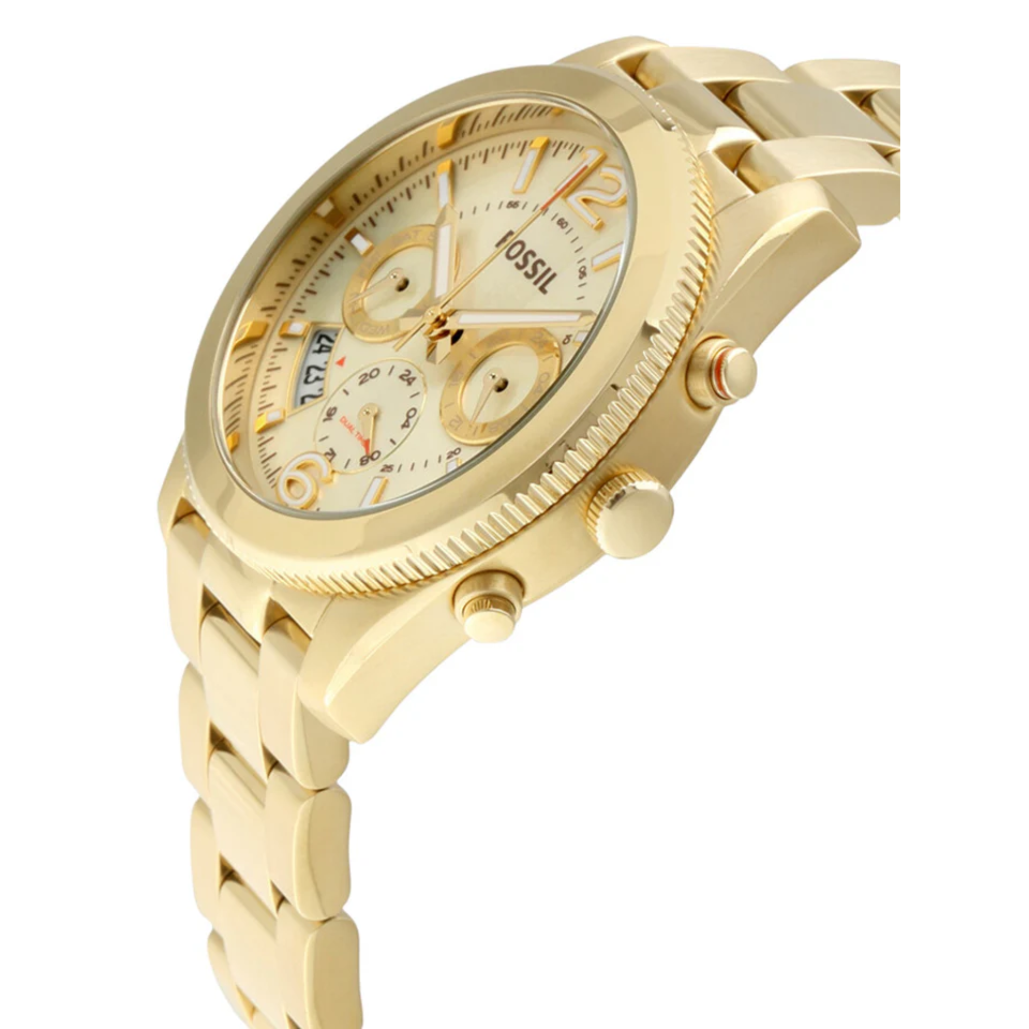 Fossil Boyfriend Gold Dial Gold Steel Strap Watch for Women - ES3884