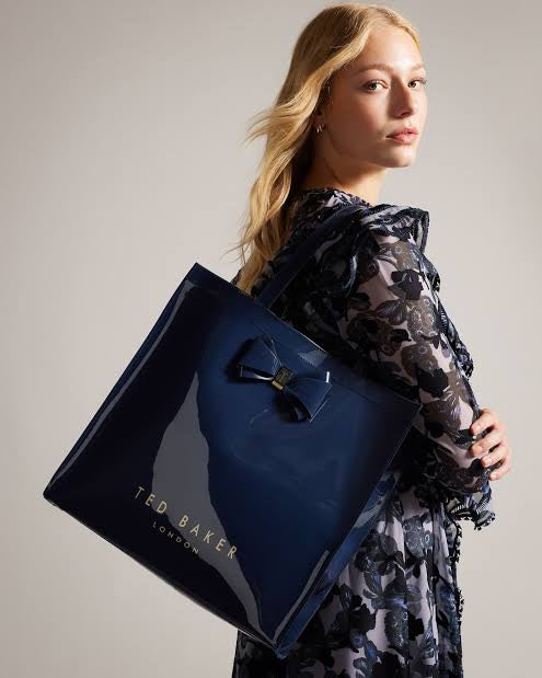 SMALL NAVY BLUE TED BAKER ICON TOTE BAG