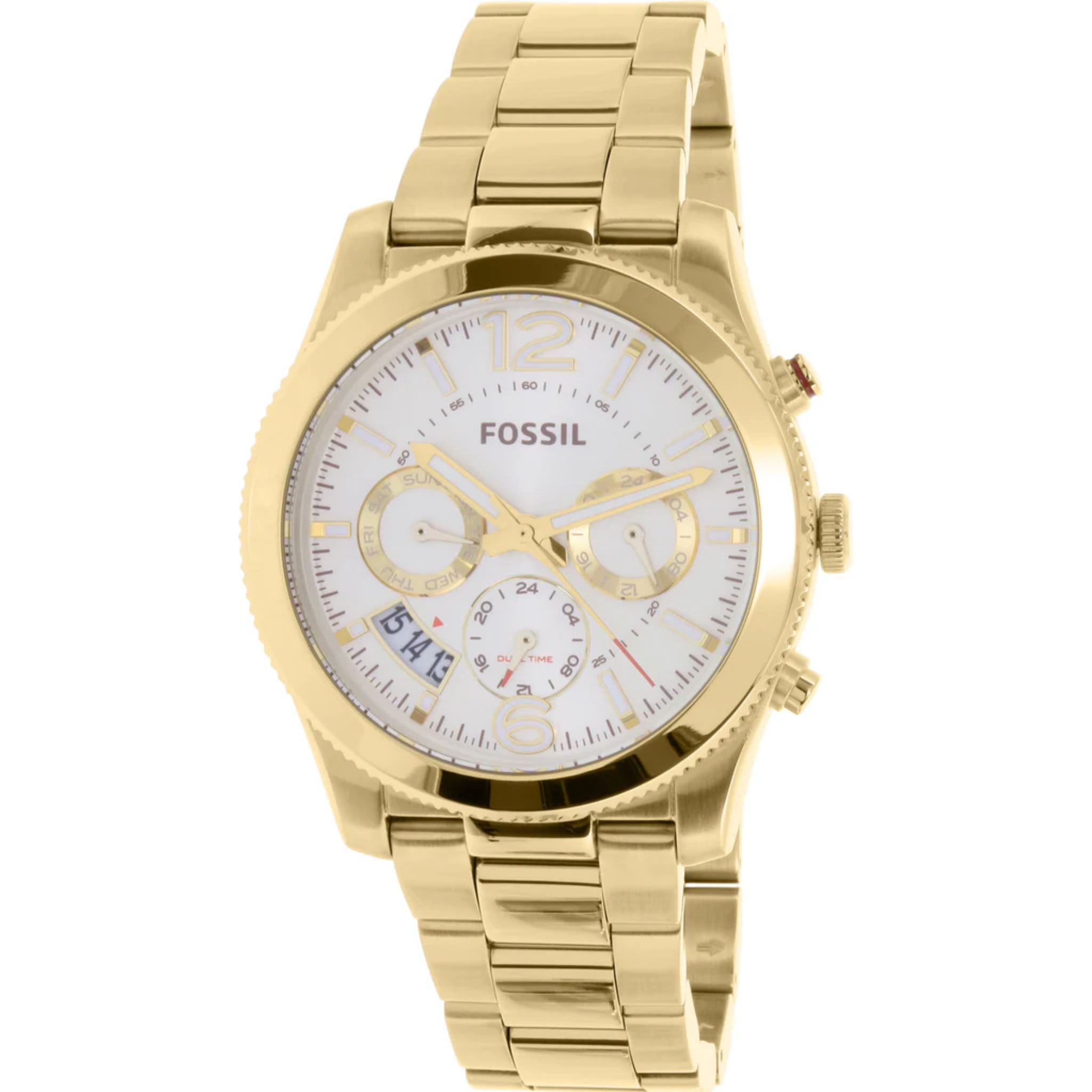 Fossil Boyfriend Gold Dial Gold Steel Strap Watch for Women - ES3884