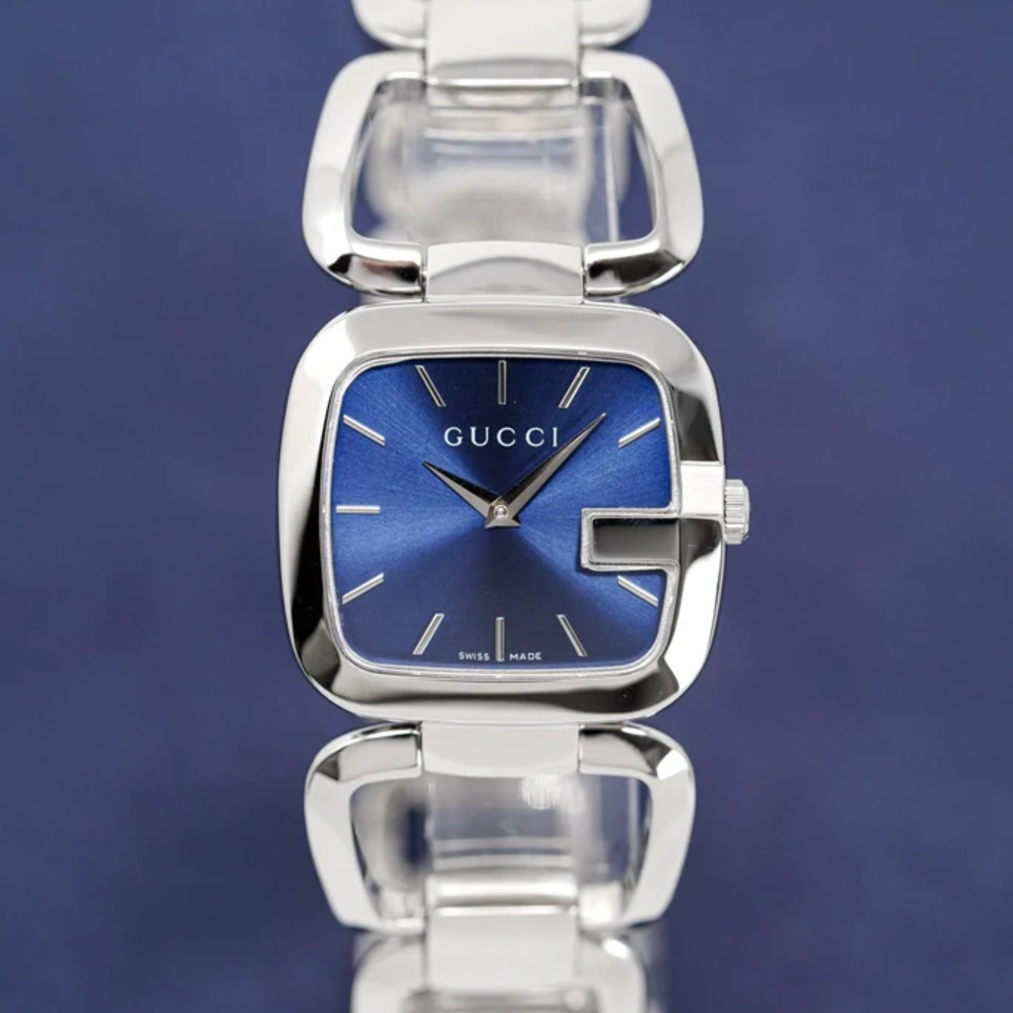 Gucci G Gucci Blue Dial Silver Steel Strap Watch For Women - YA125508