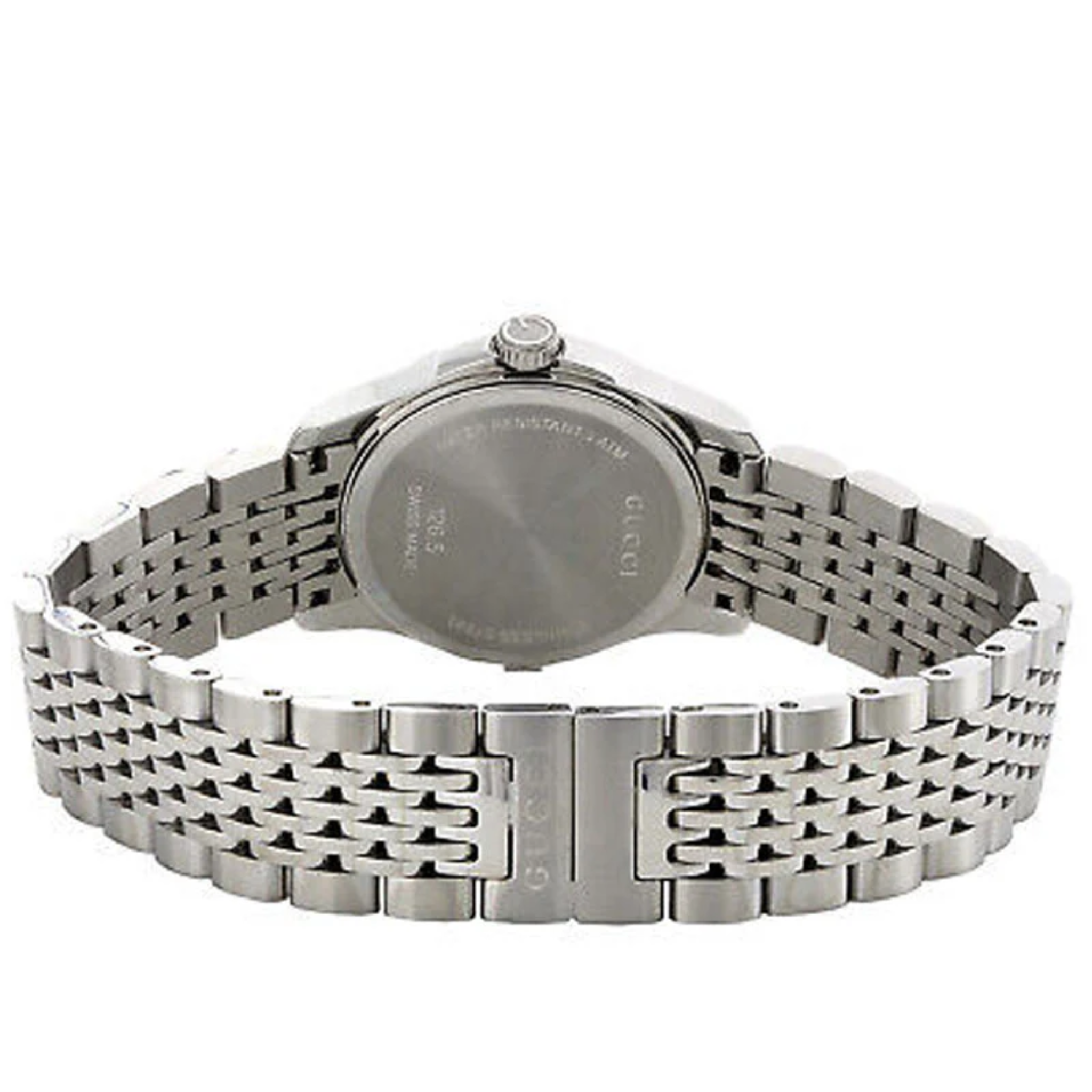 Gucci Women’s Swiss Made Quartz Silver Stainless Steel Black Dial 27mm Watch YA126502