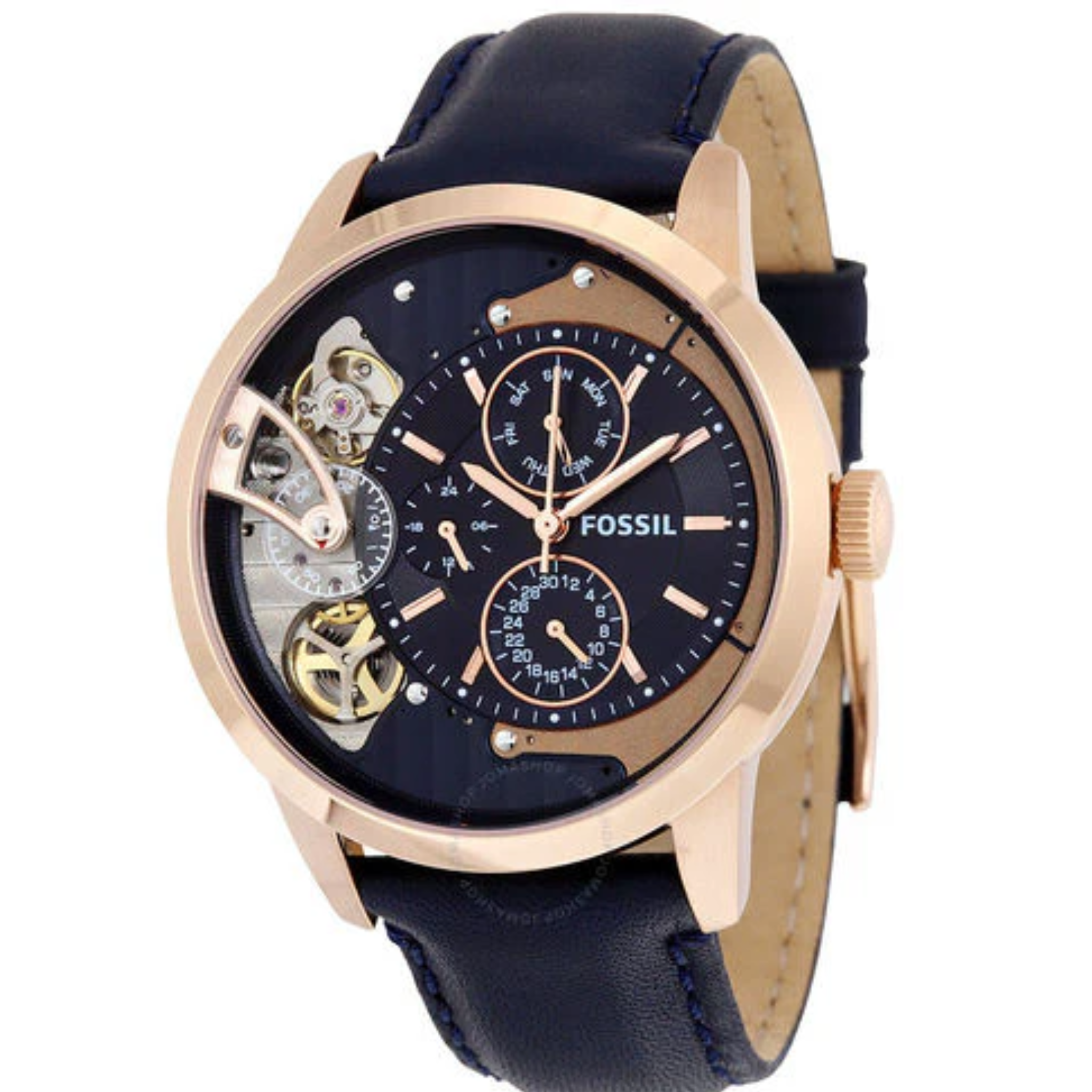 Fossil Townsman Blue Leather Strap Blue Dial Automatic Watch for Gents - ME1138
