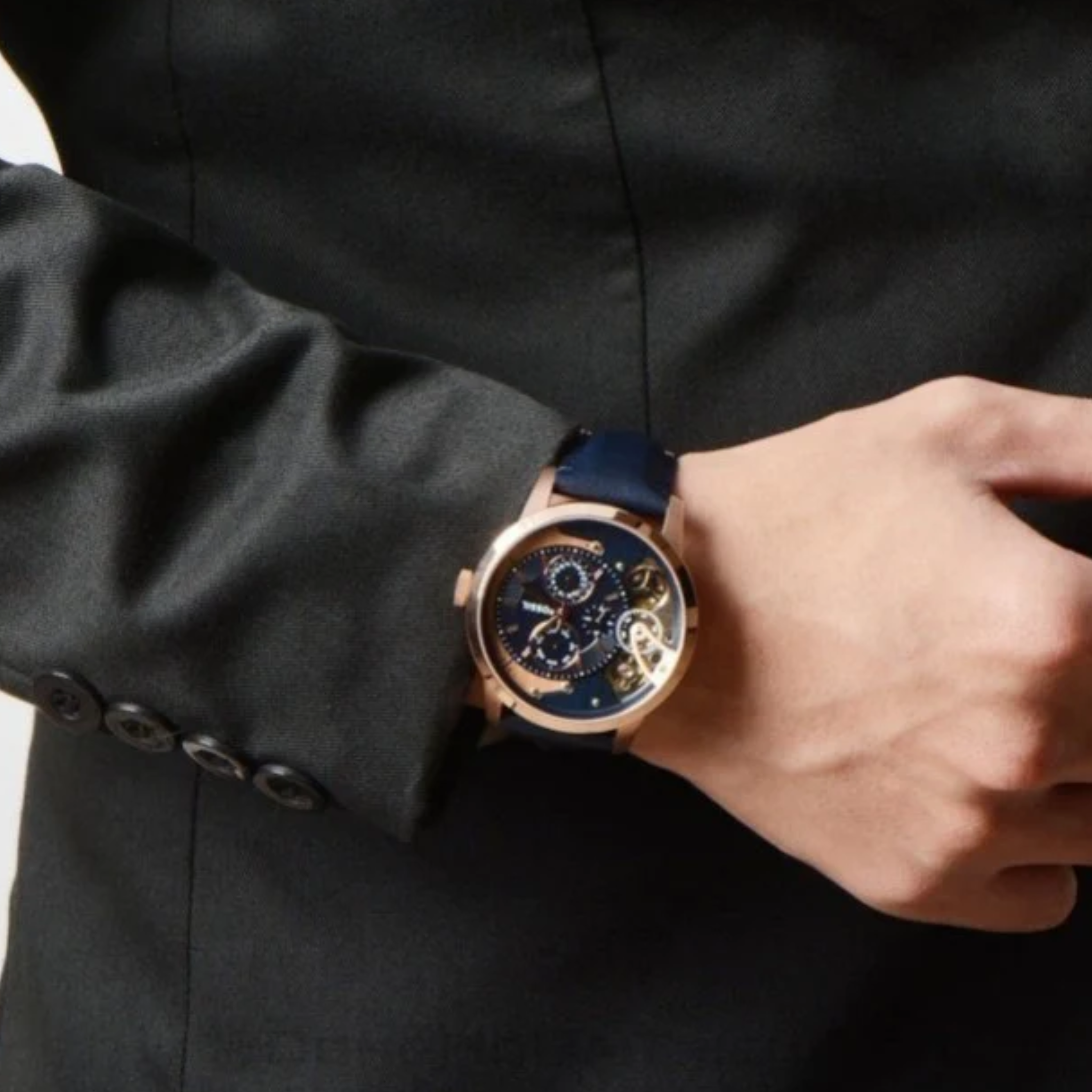 Fossil Townsman Blue Leather Strap Blue Dial Automatic Watch for Gents - ME1138