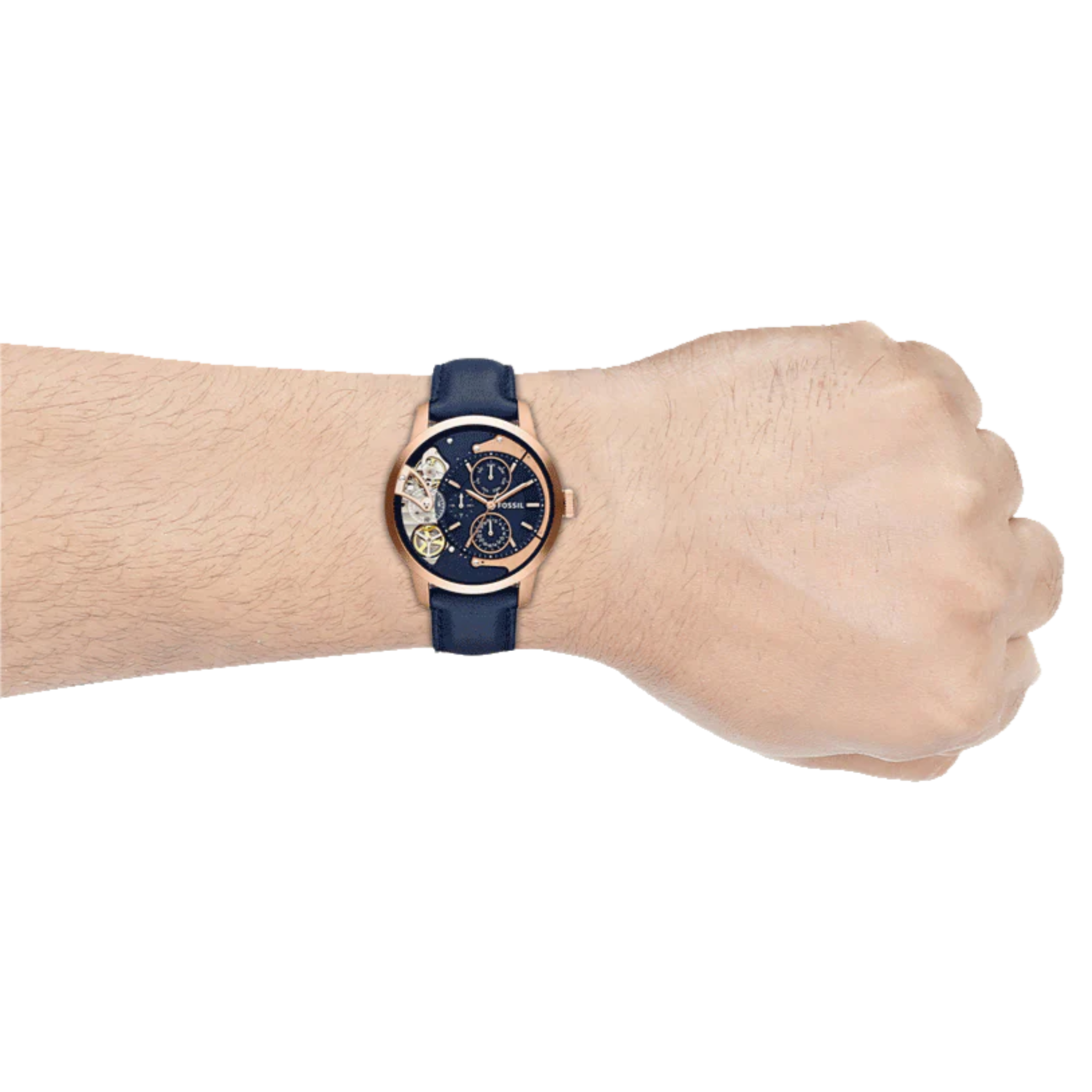 Fossil Townsman Blue Leather Strap Blue Dial Automatic Watch for Gents - ME1138