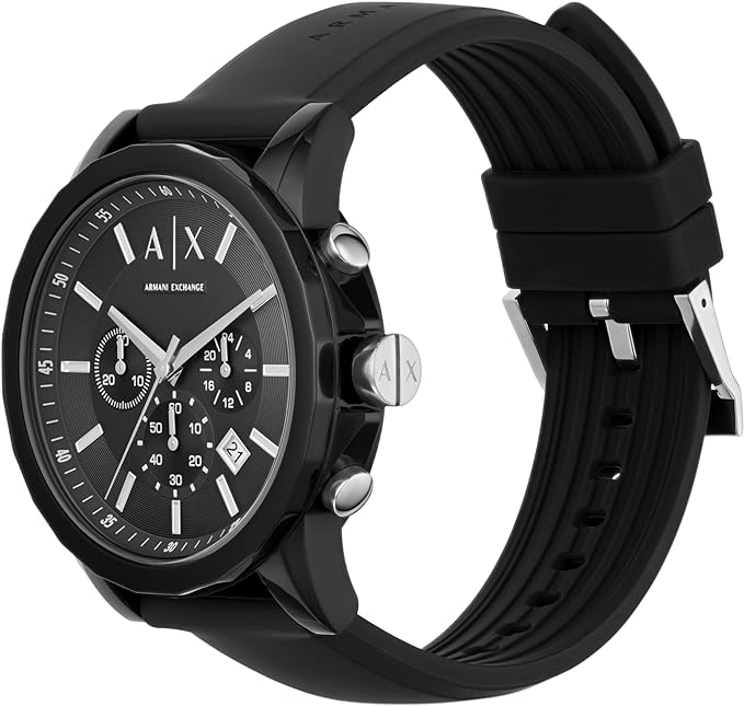 AX Armani Exchange Chronograph Watch for Men with Leather, Stainless Steel or Silicone Band AX1326