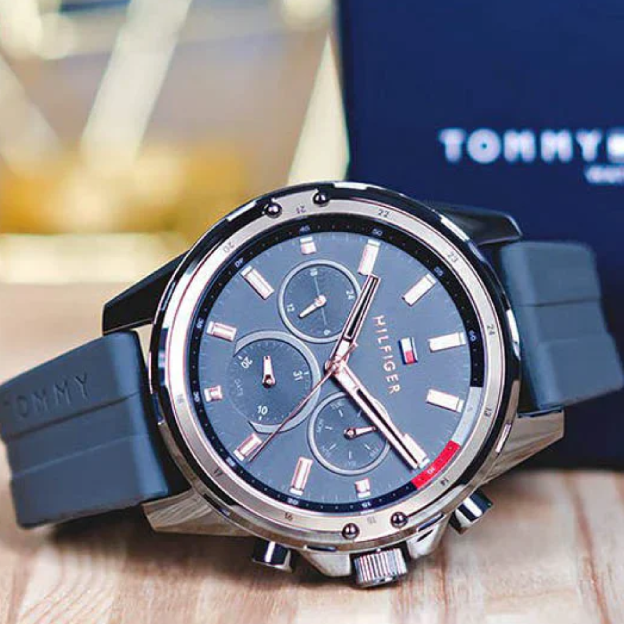 Tommy Hilfiger Men’s Quartz Silicone Strap Grey Dial 45mm Watch 1791792