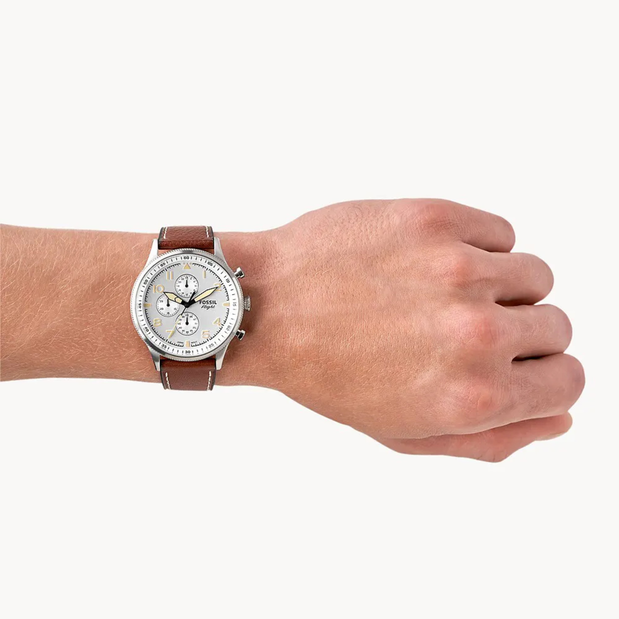 Fossil FS5809 Leather Strap Wrist Watch for Men