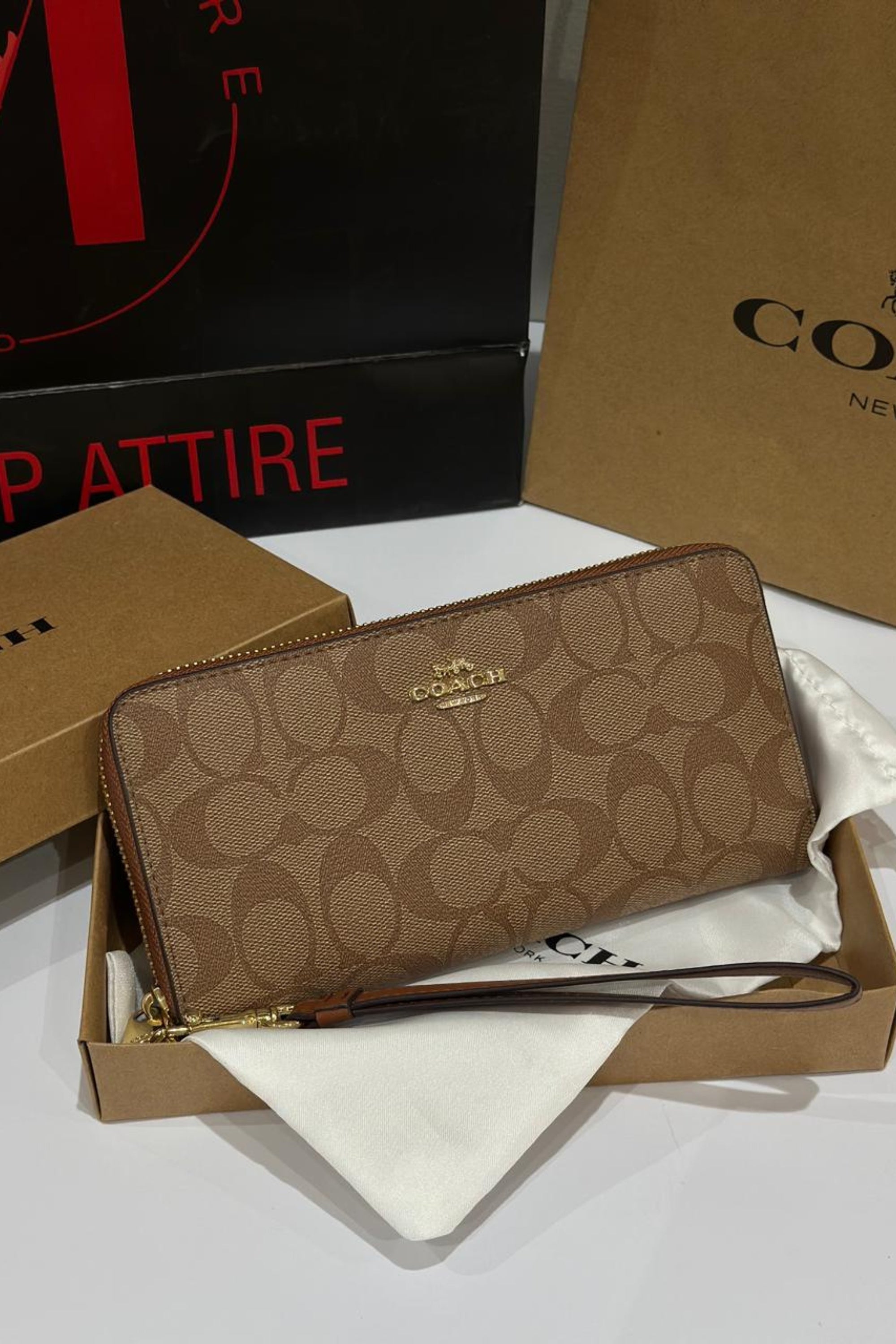 Coach long zip Wristlet wallet 369