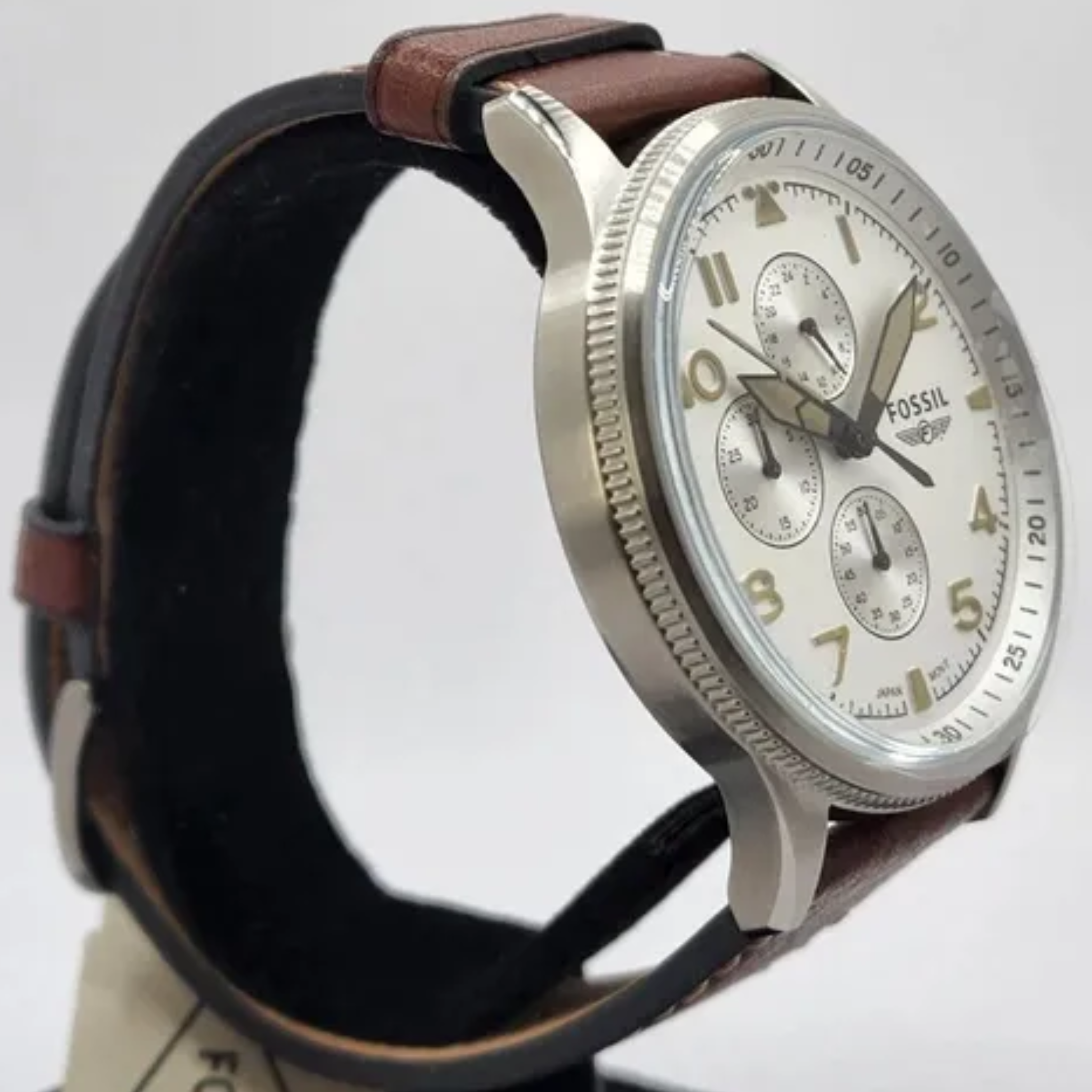 Fossil FS5809 Leather Strap Wrist Watch for Men