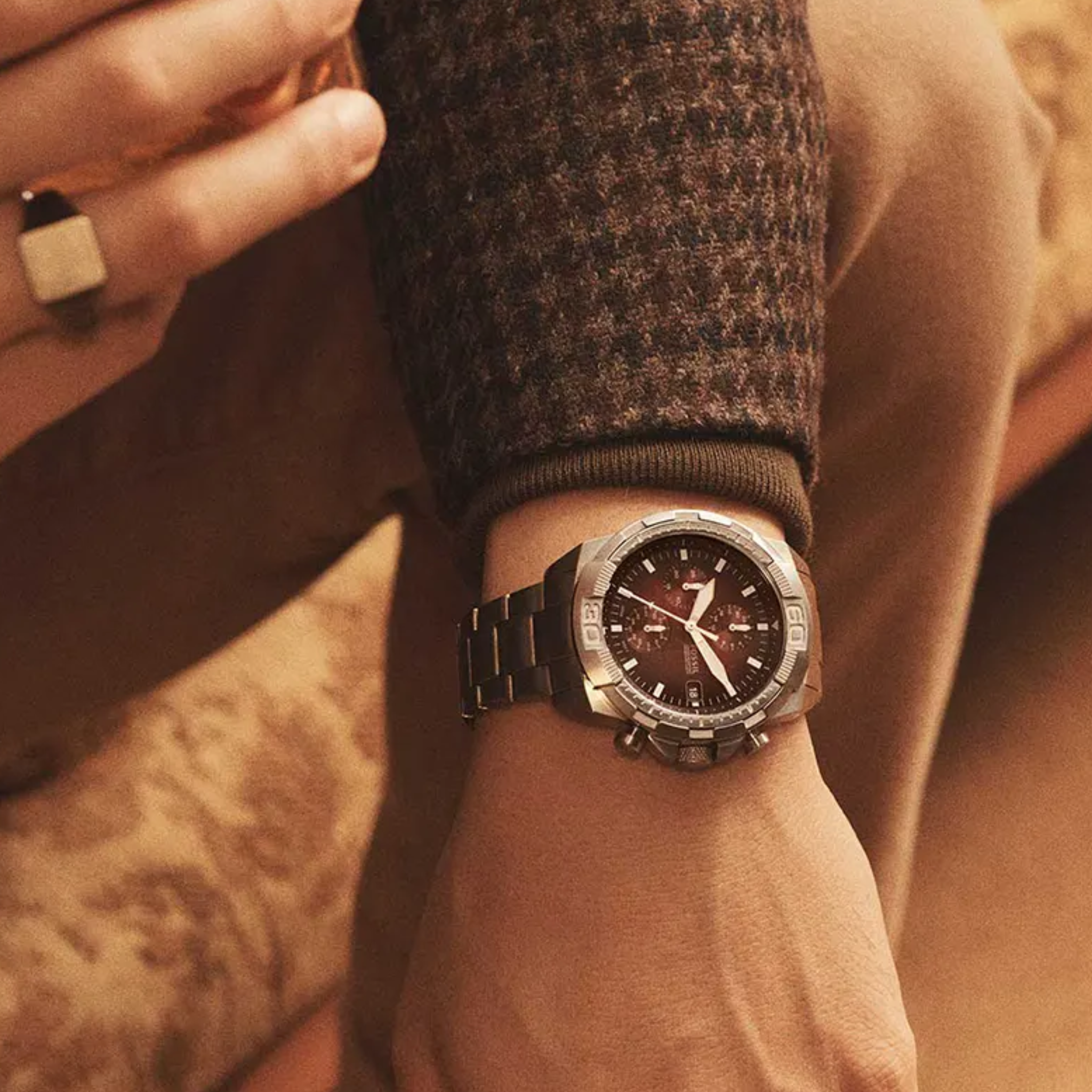 Fossil Bronson Chronograph Dark Red Dial Men's Watch- FS5878