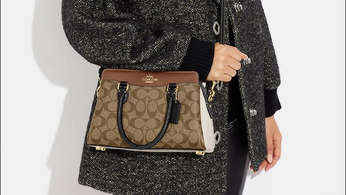 COACH MINI DARCIE CARRYALL KHAKI SADDLE