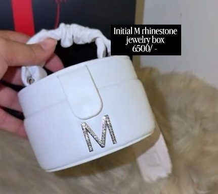 Initail M rhinestone Jewelry Box 1554