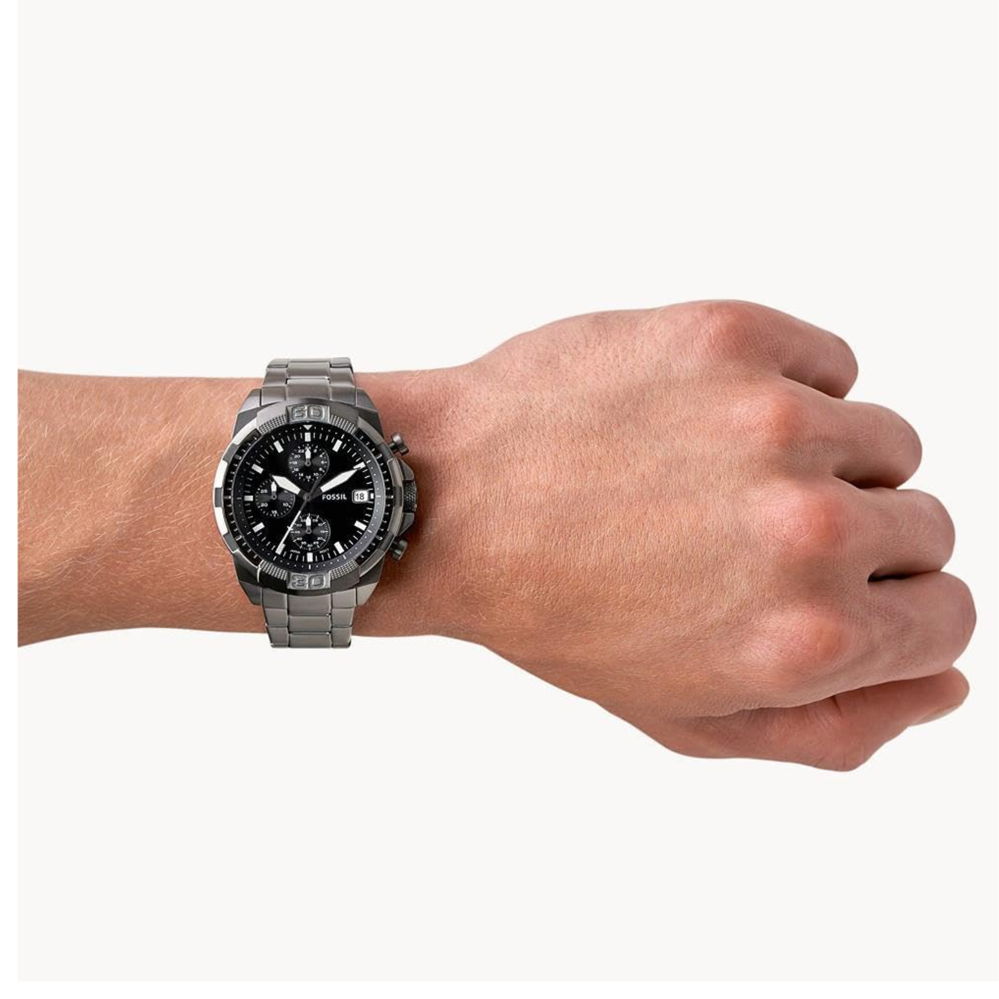 Fossil men's bronson chronograph, smoke-tone stainless steel watch, fs5852