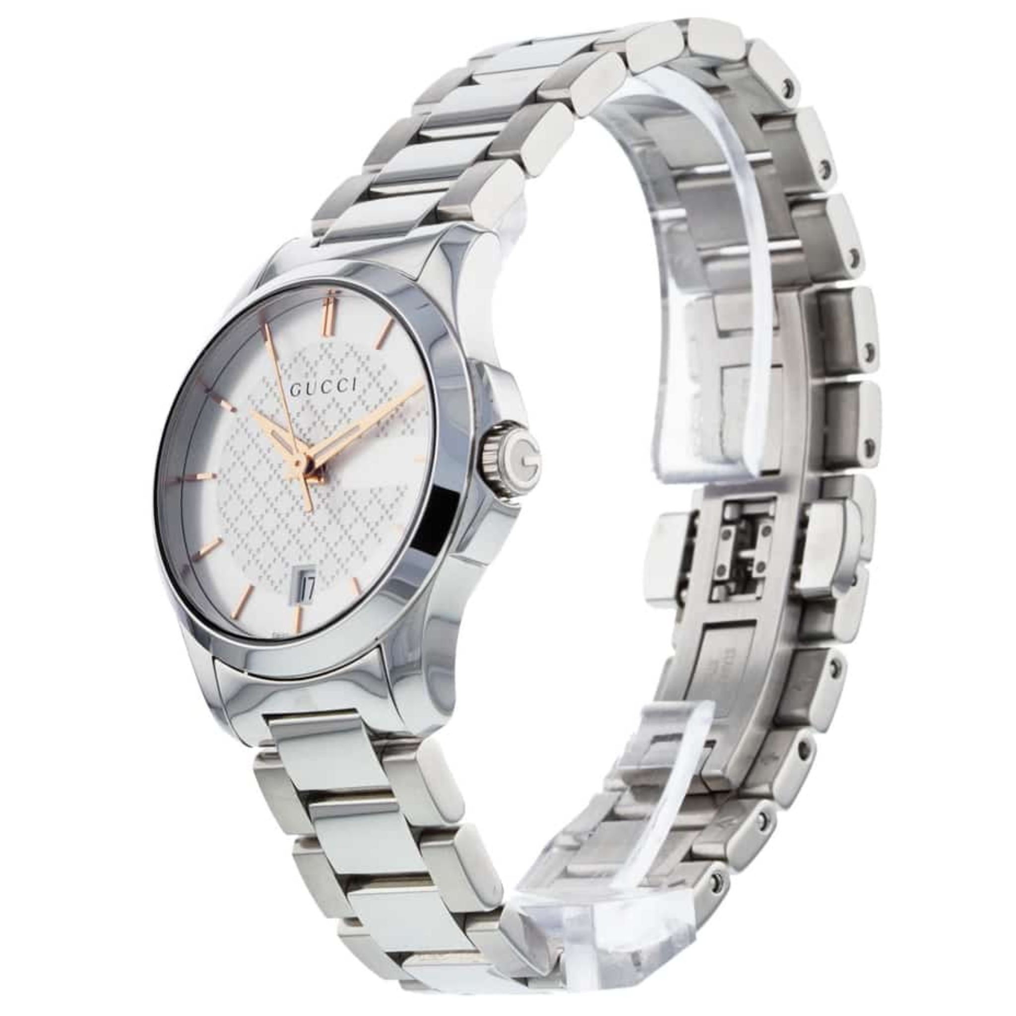 Gucci G Timeless Silver Dial Silver Steel Strap Watch For Women - YA126523
