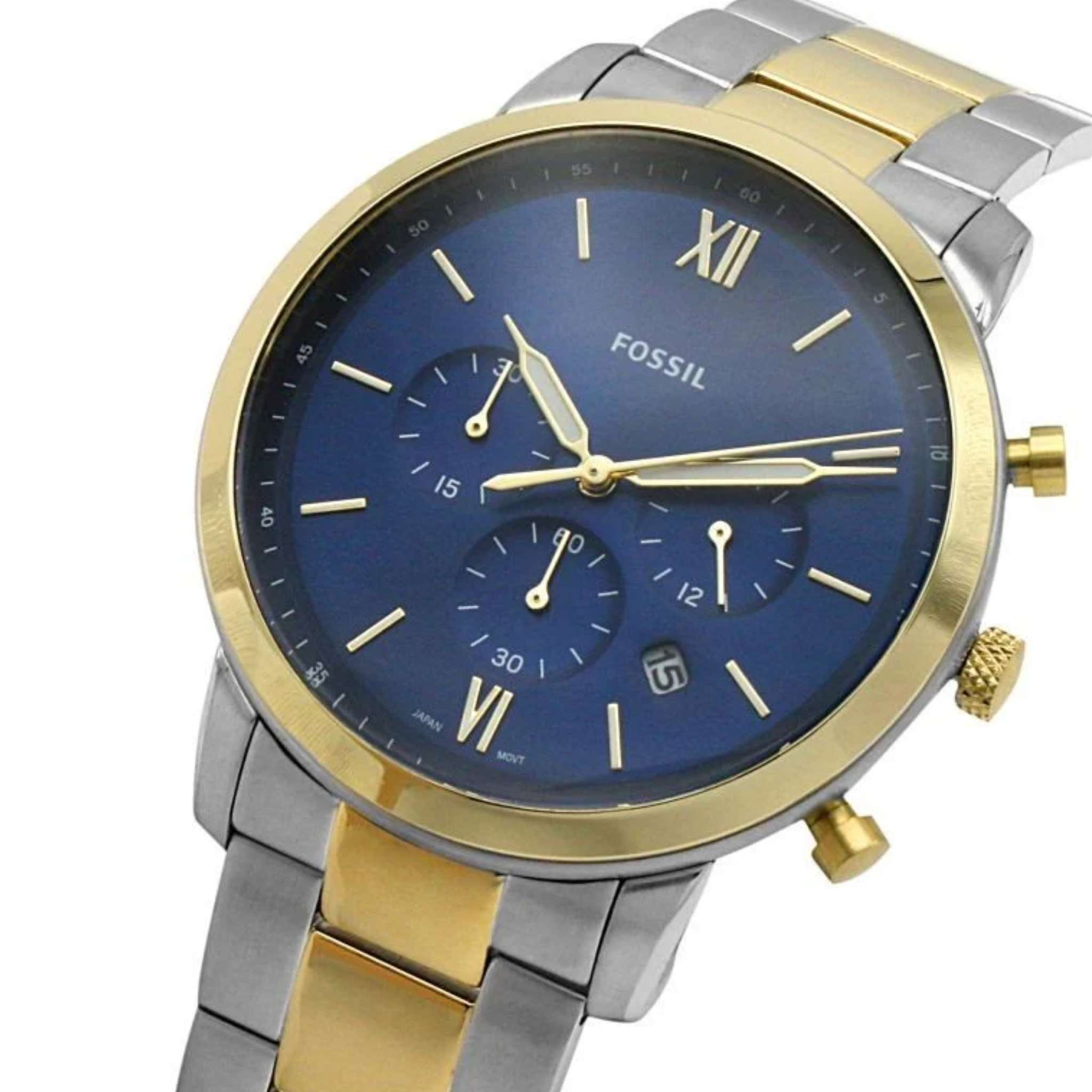 Fossil Neutra Two-tone Stainless Steel Blue Dial Chronograph Quartz Watch for Gents - FS5706