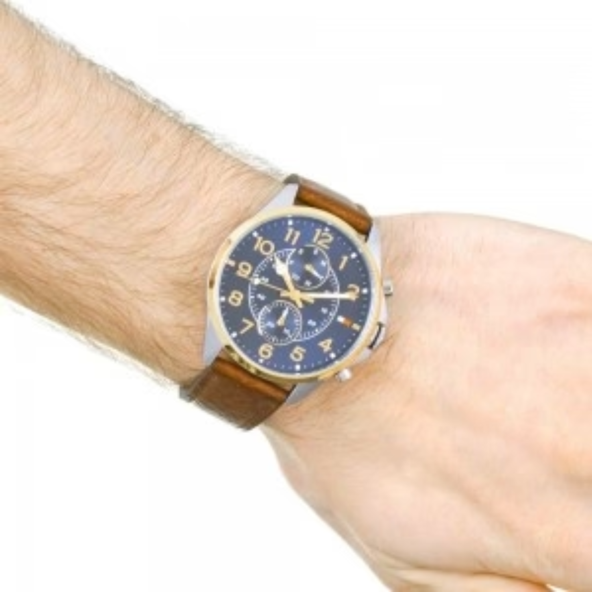 Tommy Hilfiger Men's Blue Dial Leather Band Watch - 1791275
