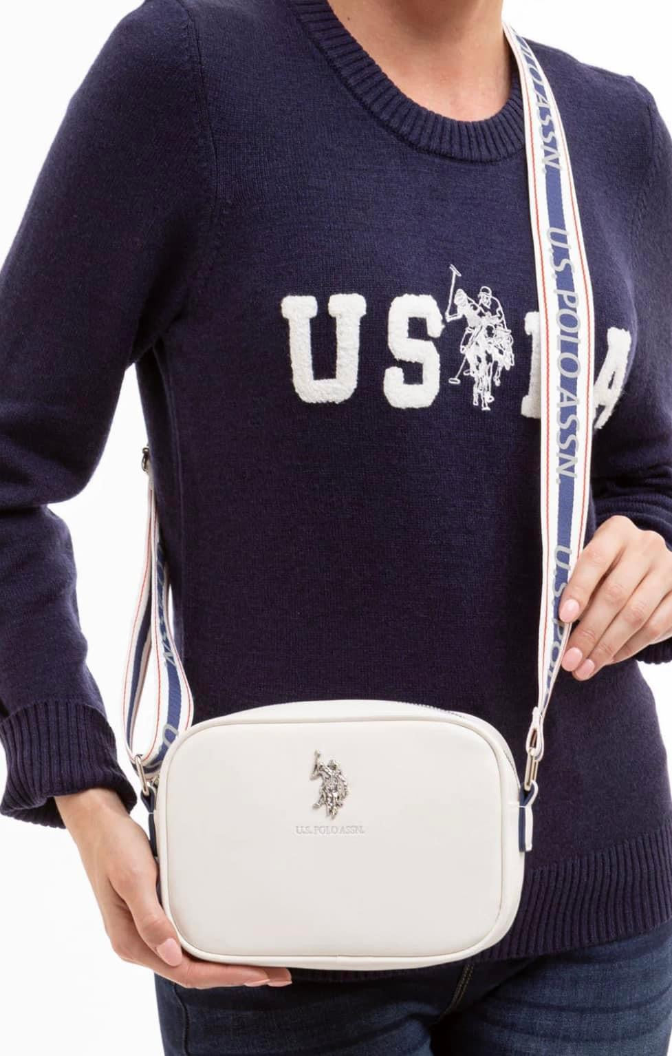 Us polo crossbody bag (White-Blue)