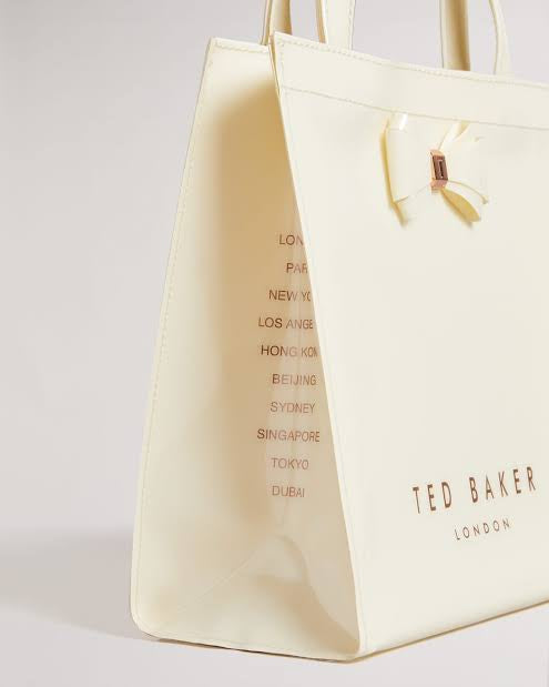 SMALL IVORY TED BAKER ICON TOTE BAG