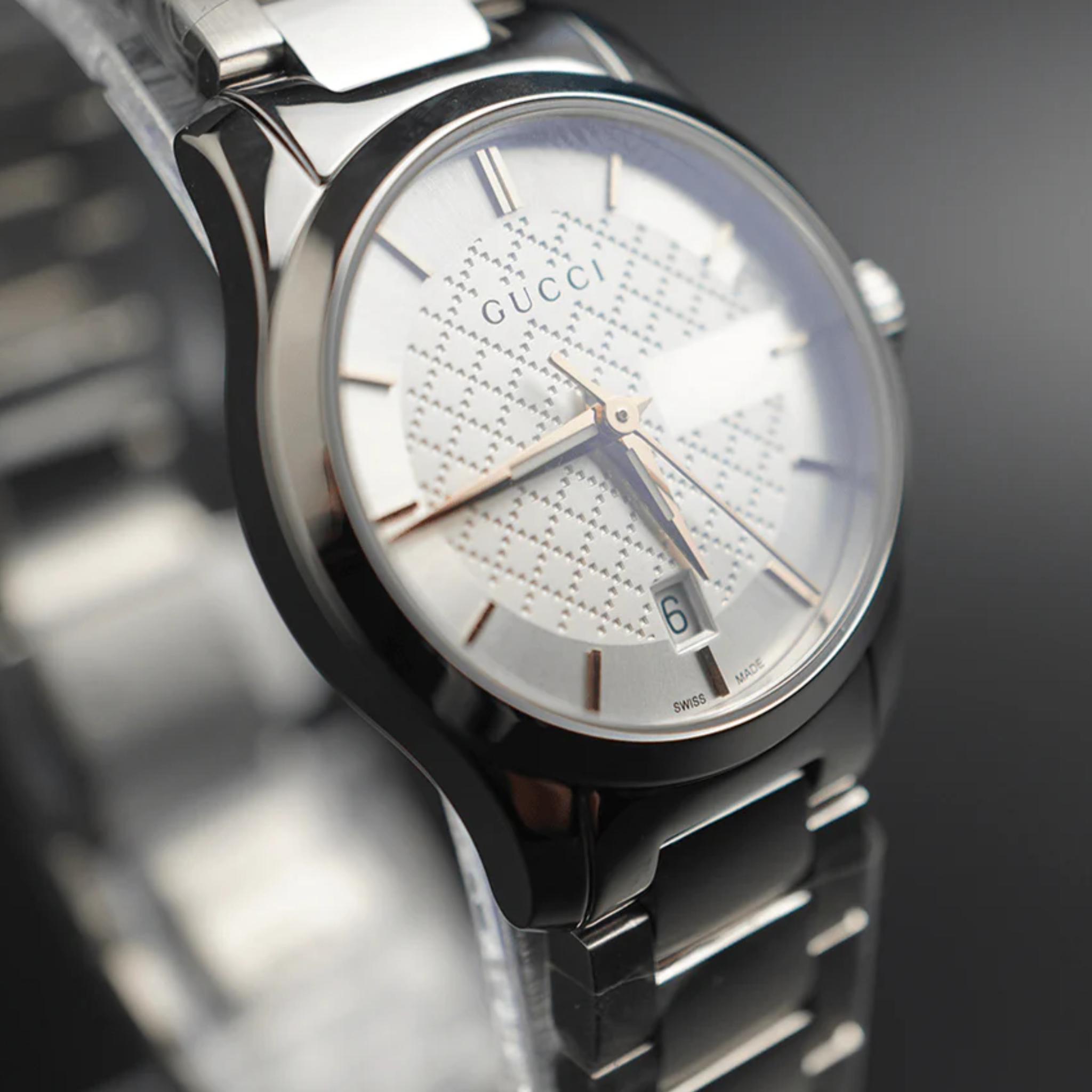 Gucci G Timeless Silver Dial Silver Steel Strap Watch For Women - YA126523
