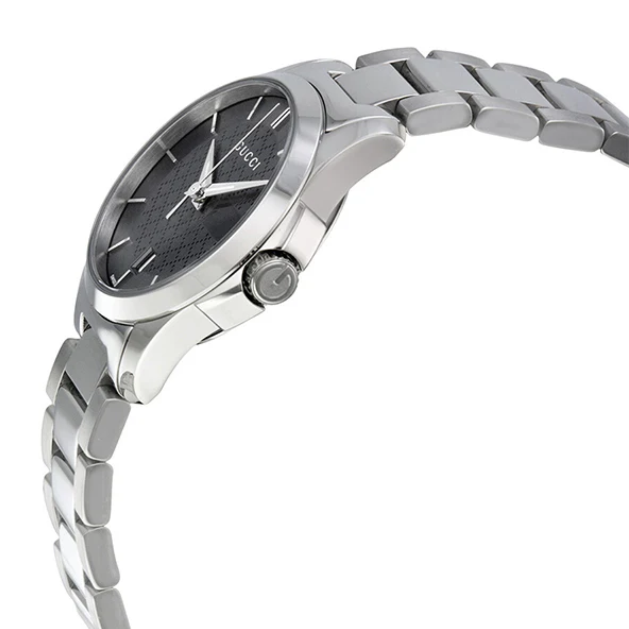 Gucci G-Timeless Silver Stainless Steel Grey Dial Quartz Watch for Ladies- GUCCI YA126522