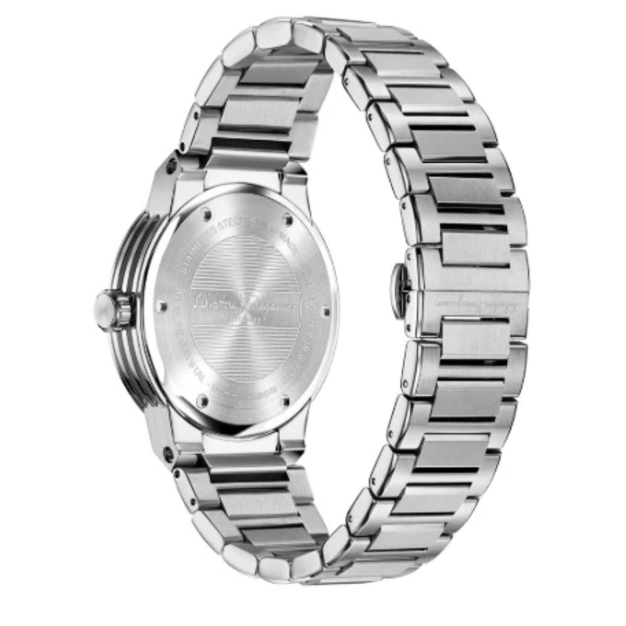 Ferragamo Men’s Swiss Made Quartz Silver Stainless Steel Black Dial 44 mm Watch SFHY02924