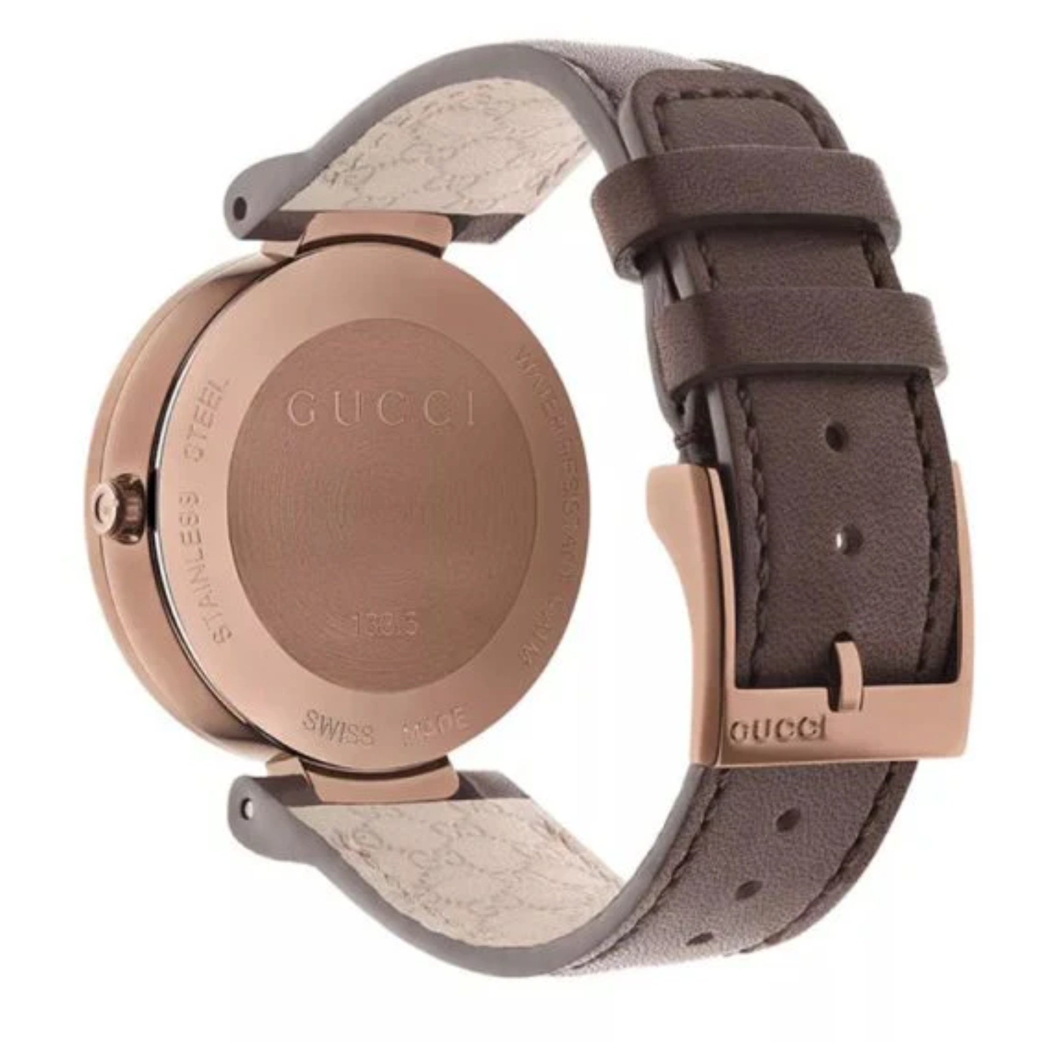 Gucci Women’s Swiss Made Quartz Brown Leather Strap Brown Dial 37mm Watch YA133309
