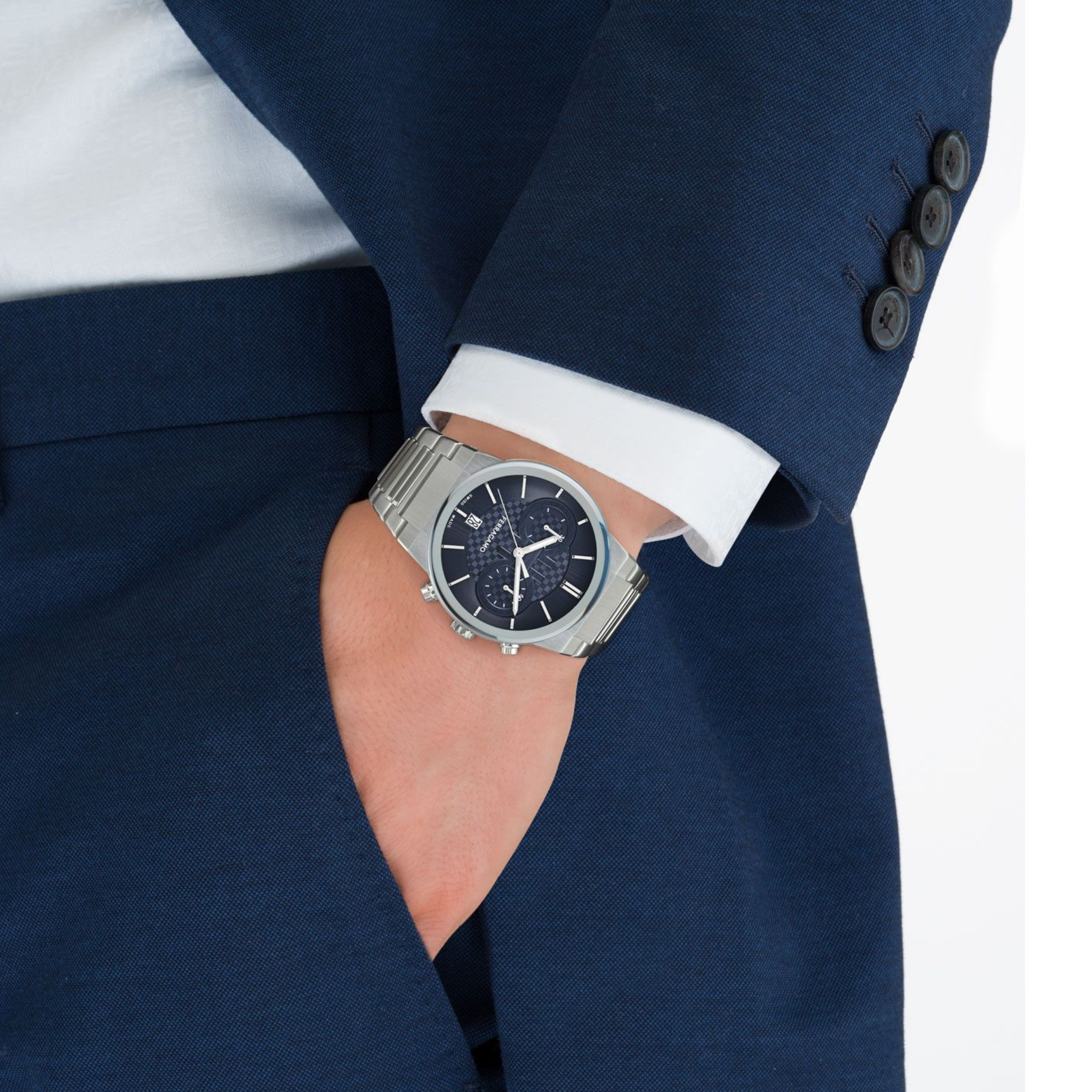 Ferragamo Sapphire Chrono Stainless Steel Bracelet Watch | 41mm | SFME01123