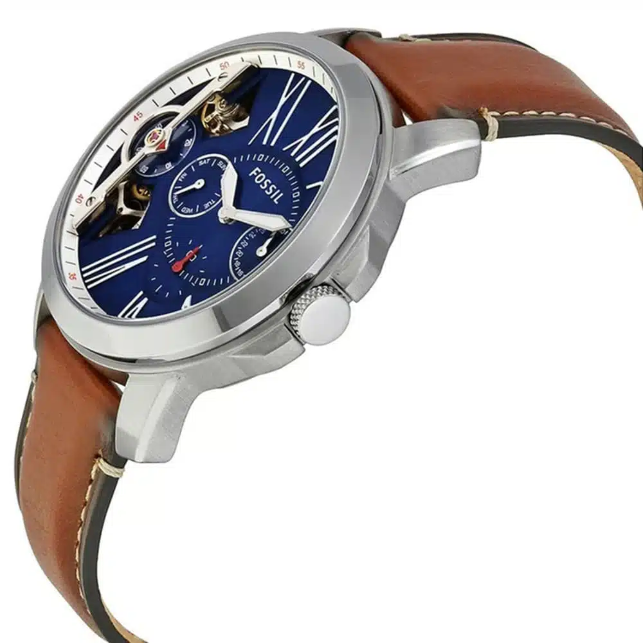 Fossil Mens ME1161 Grant Twist Three-Hand Luggage Leather Watch
