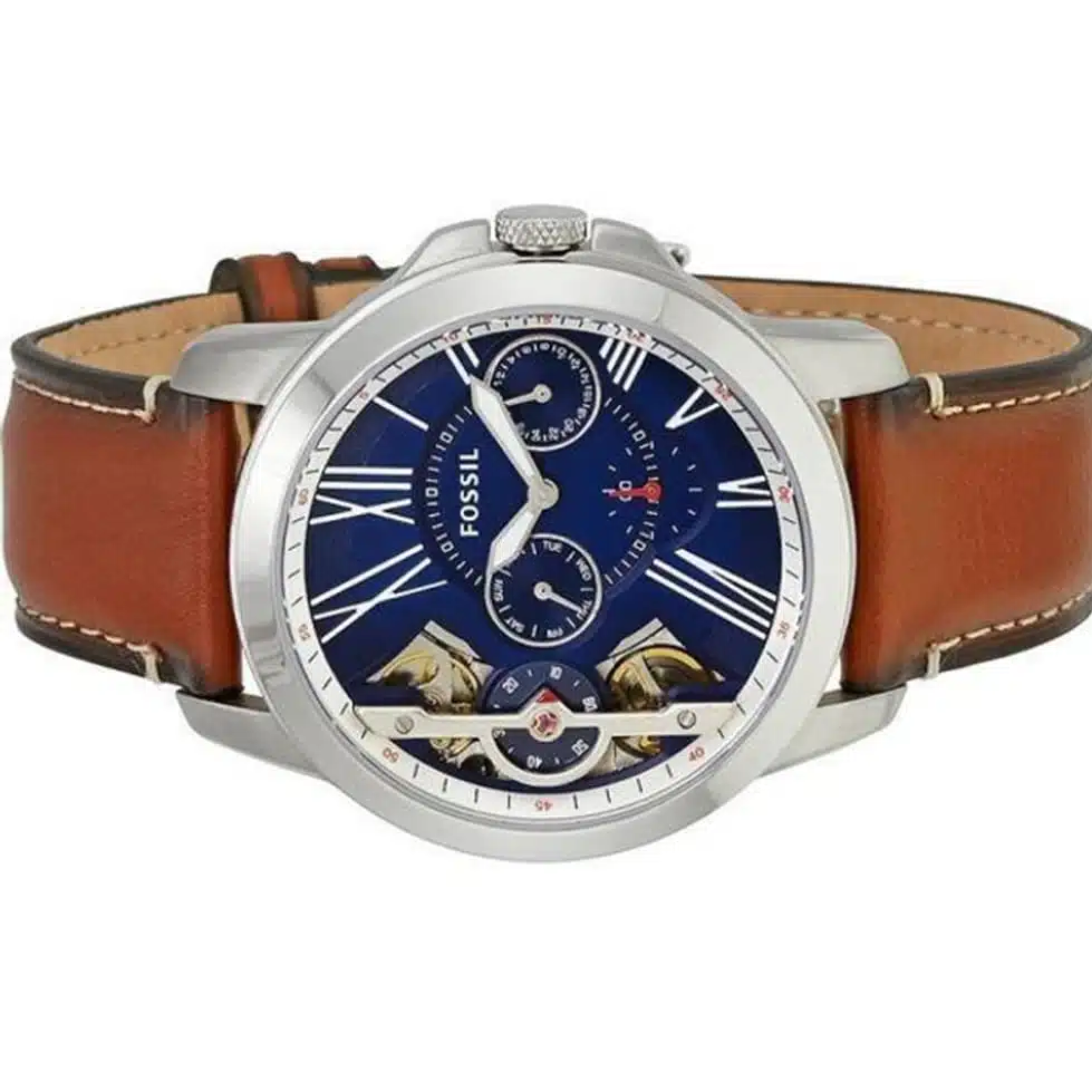 Fossil Mens ME1161 Grant Twist Three-Hand Luggage Leather Watch