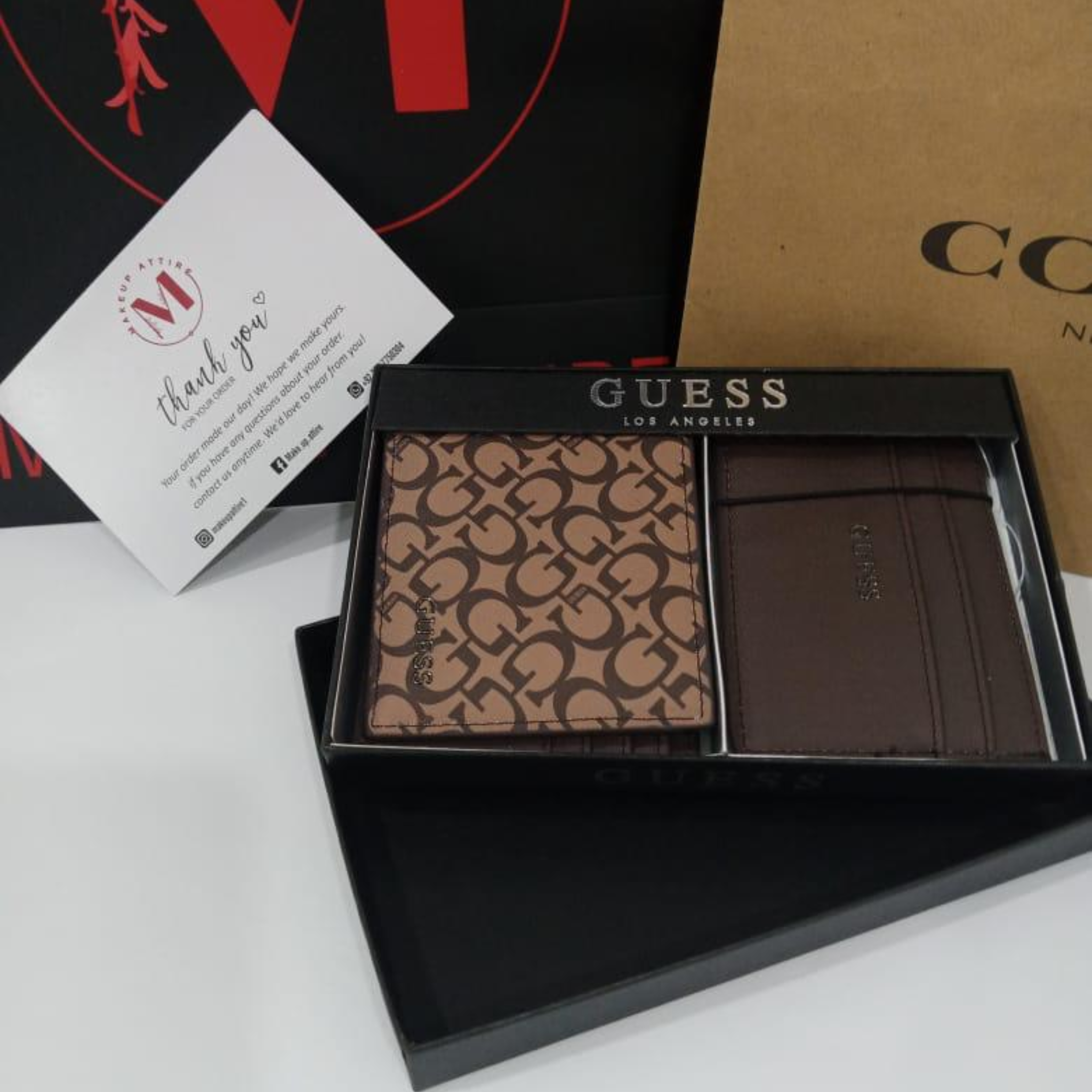 Guess mens wallet with box (Brown)