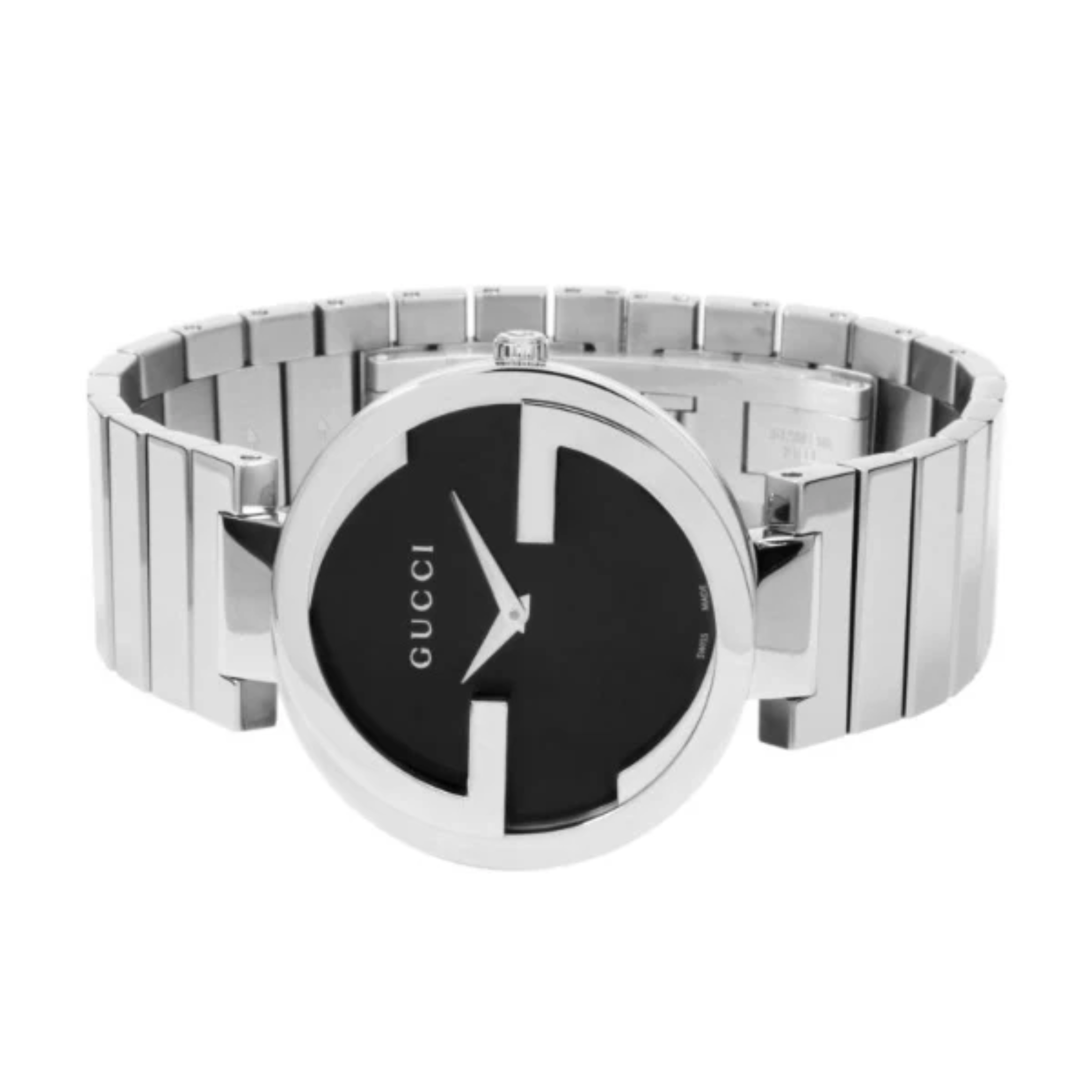Gucci Interlocking-G Silver Stainless Steel Black Dial Quartz Unisex Watch – GUCCI YA133307