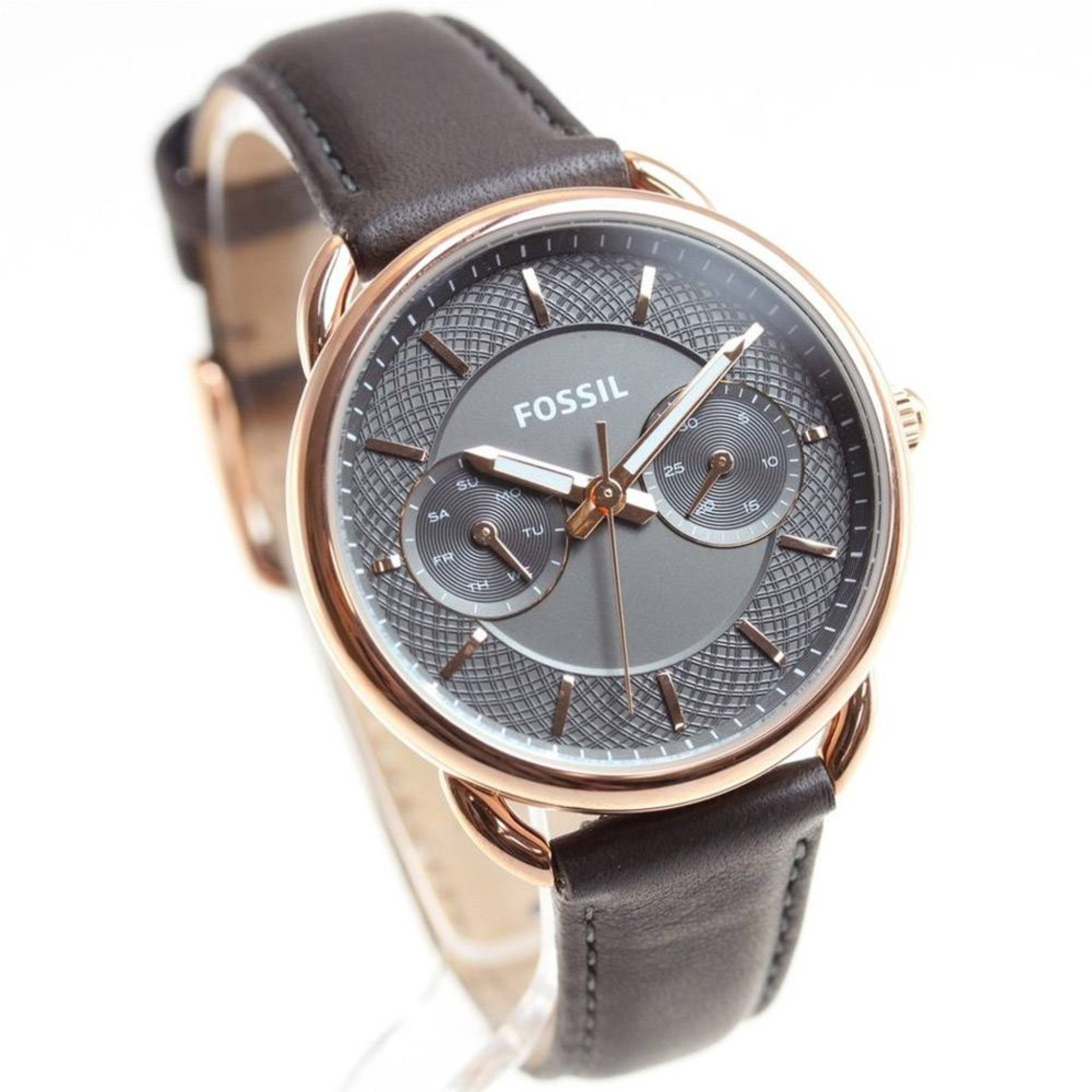 Fossil Tailor Grey Leather Strap Grey Dial Quartz Watch for Ladies - ES3913