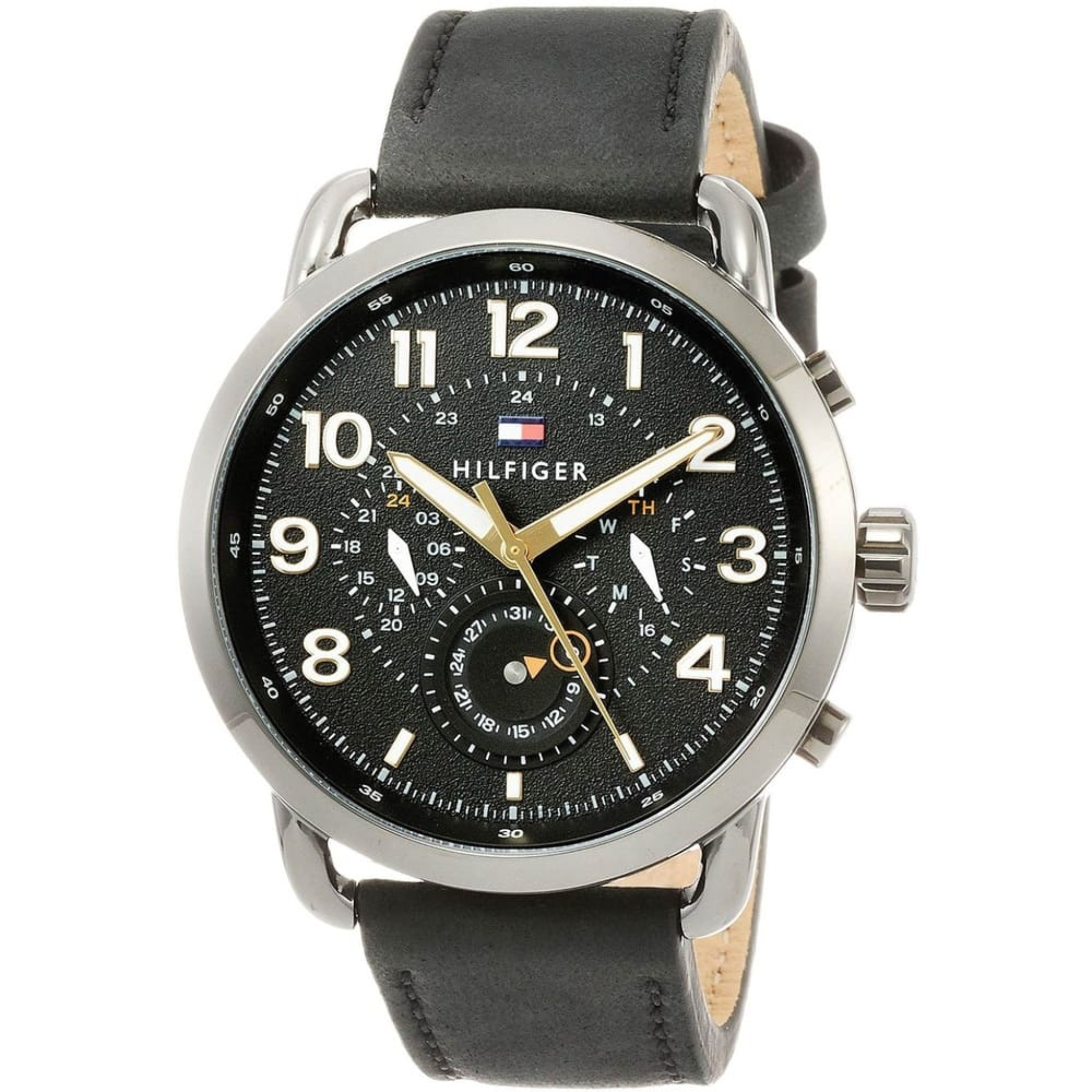 Tommy Hilfiger Briggs Black Dial Leather Strap Men's Watch 1791426