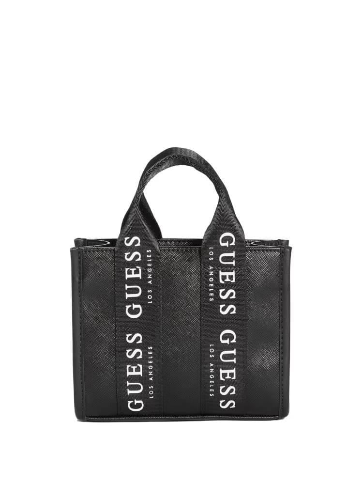 Guess logo tape tote bag MINI BLACK.