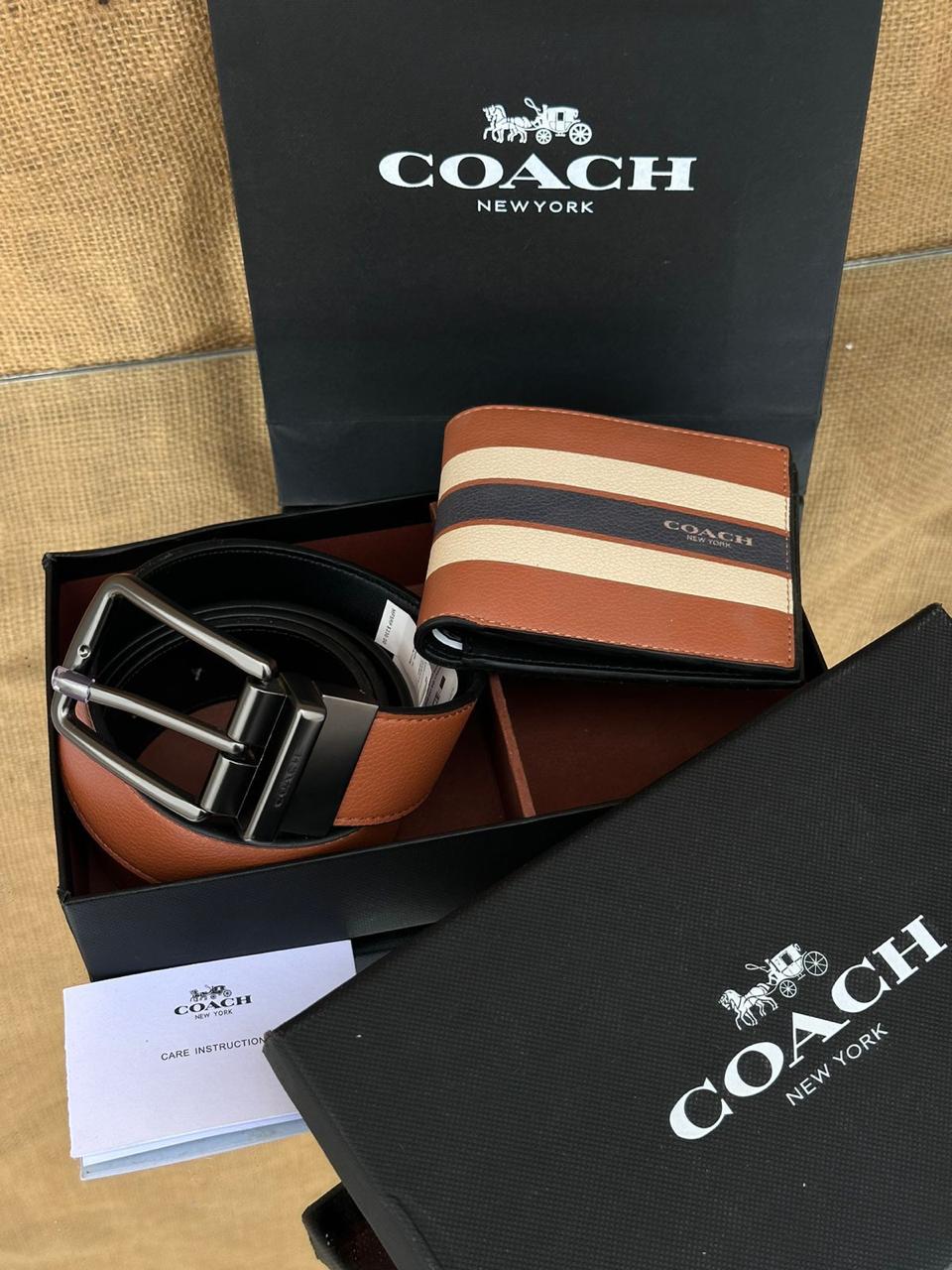 Coach Belt + Wallet Mens Gift Set. 04