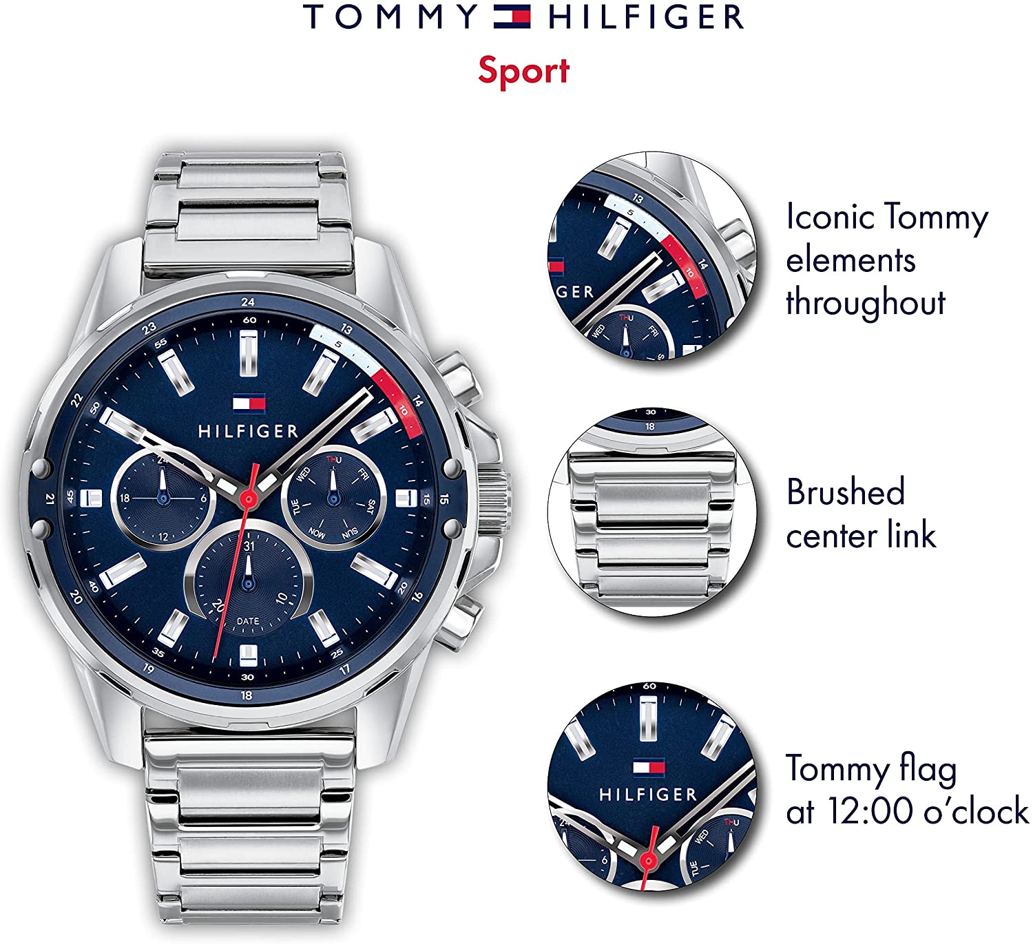 Tommy Hilfiger Mens Multi Dial Quartz Watch Mason 1791788