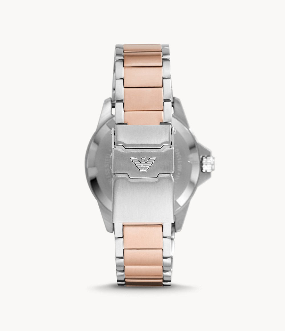 Emporio Armani Diver Brown/Rose gold colored steel Ø42 mm AR11340