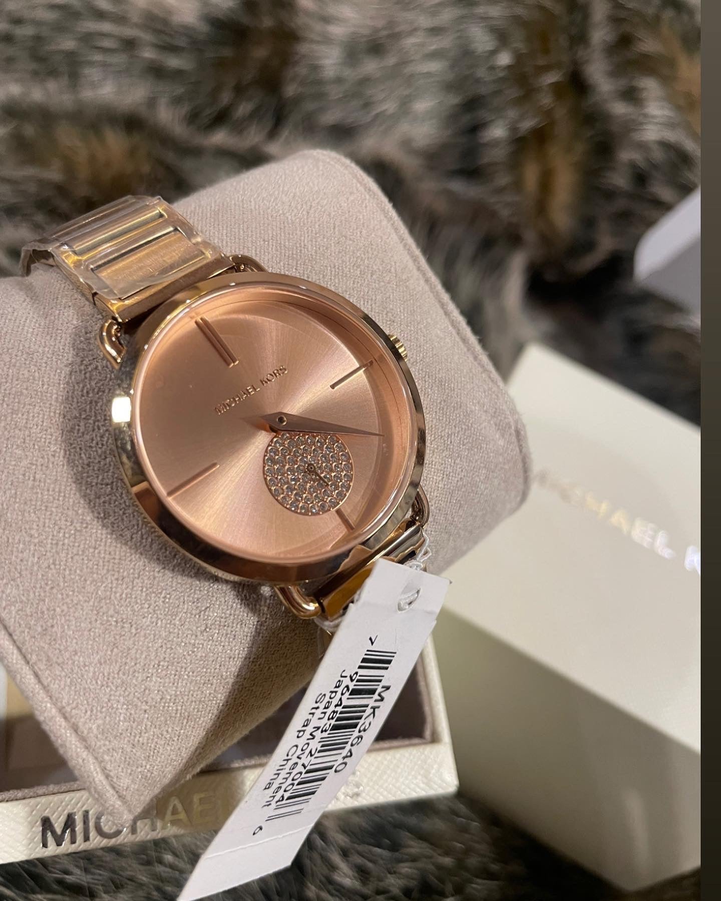 Michael Kors MK3640 PORTA Rose Gold Tone Slim Swarovski Diamonds Sub-Eye Dial Ladies Watch