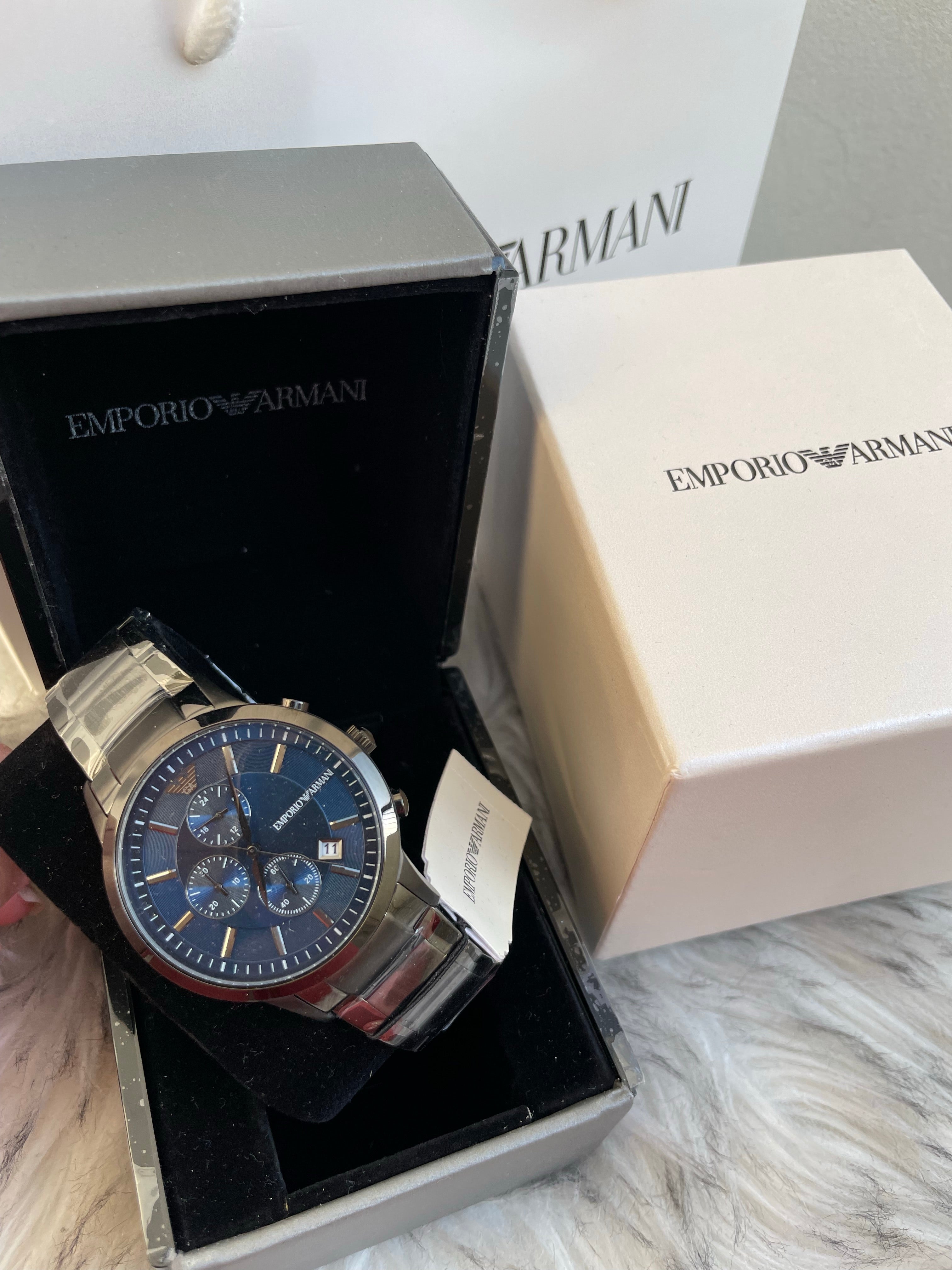 Emporio Armani Renato Chronograph Quartz Blue Dial Men's Watch AR11215