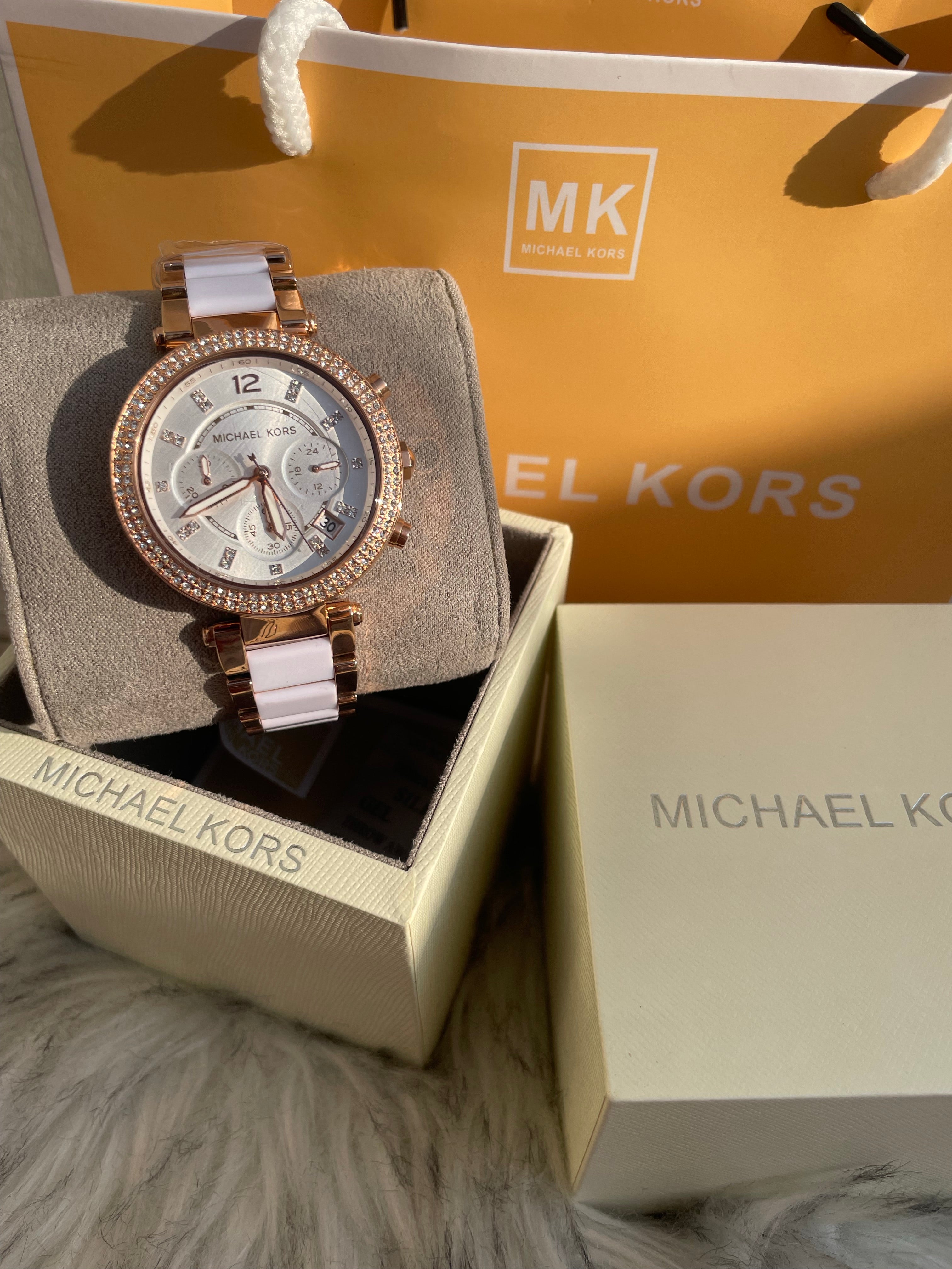 Michael Kors Parker Stainless Steel Watch With Glitz Accents